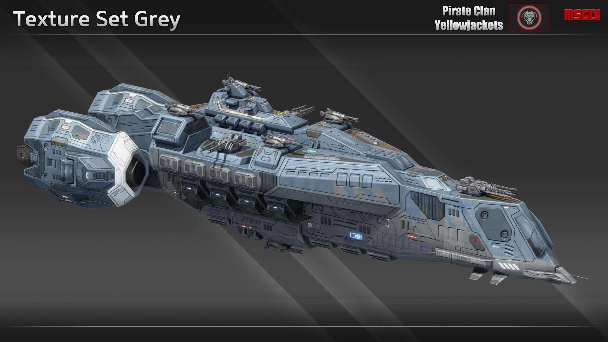 Spaceship Lancer Battlecruiser Low-poly 3D model_7