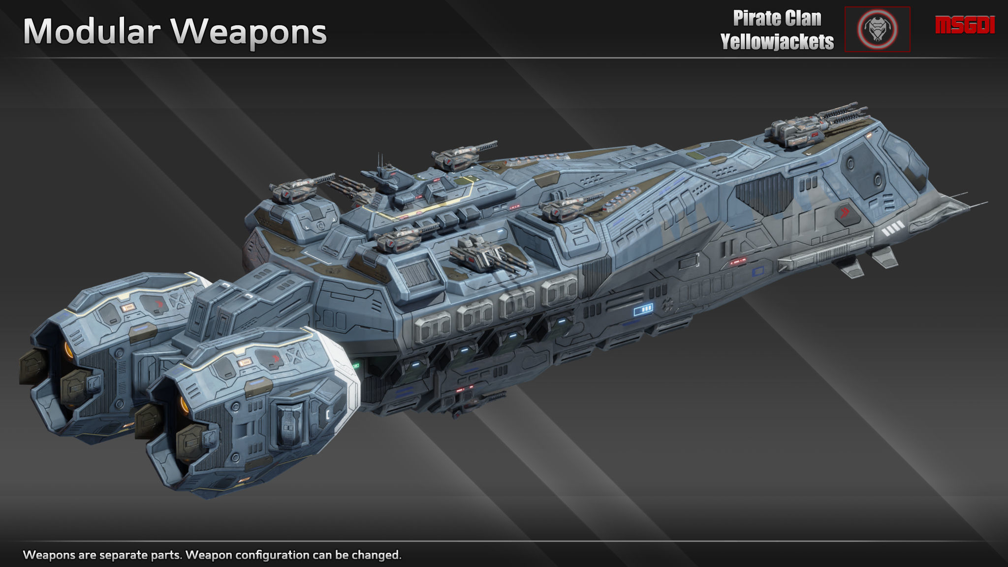 Spaceship Lancer Battlecruiser Low-poly 3D model_4