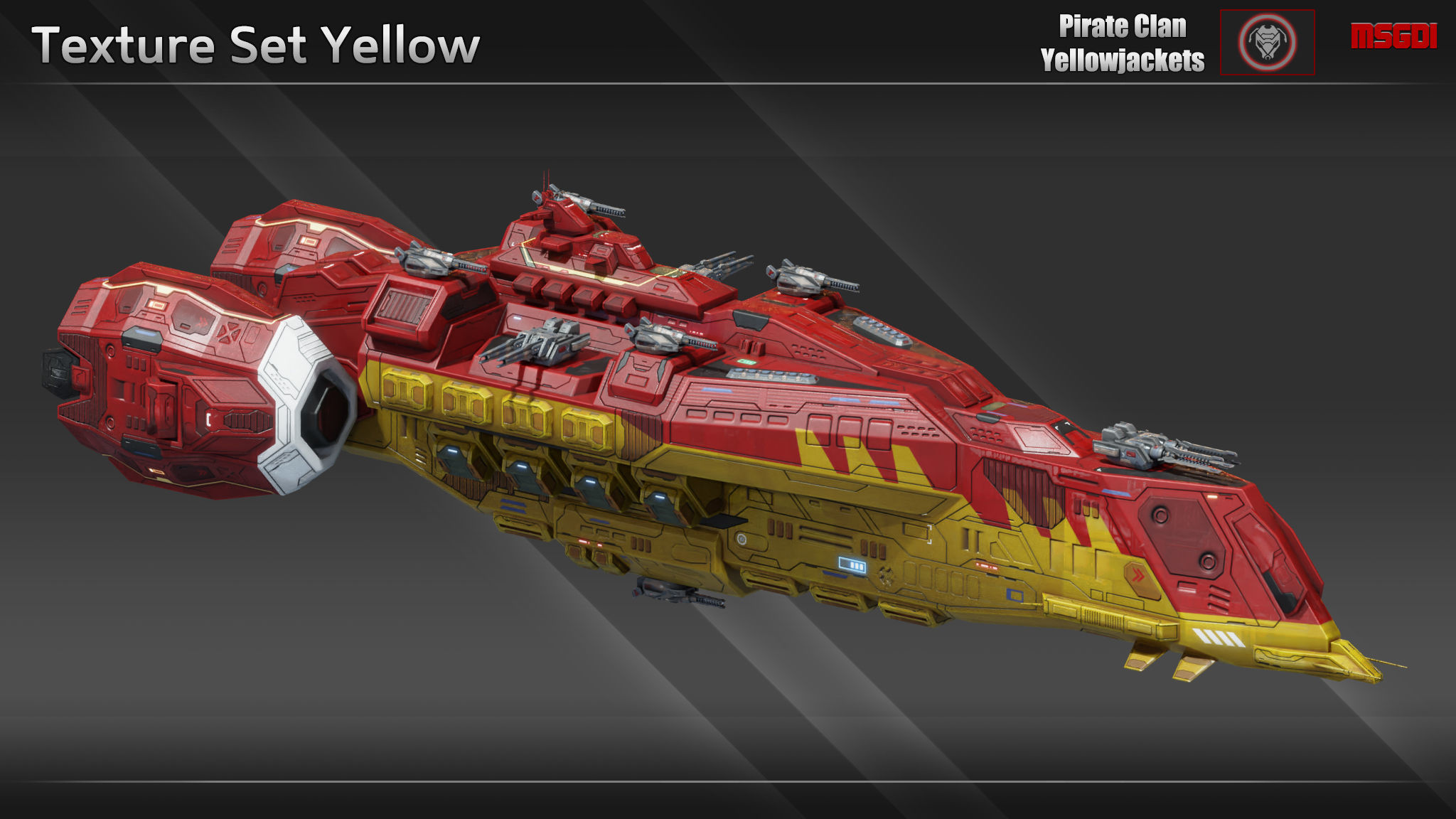 Spaceship Lancer Battlecruiser Low-poly 3D model_10