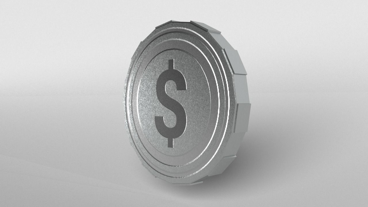 Normal Coin 002 Low-poly 3D model_2