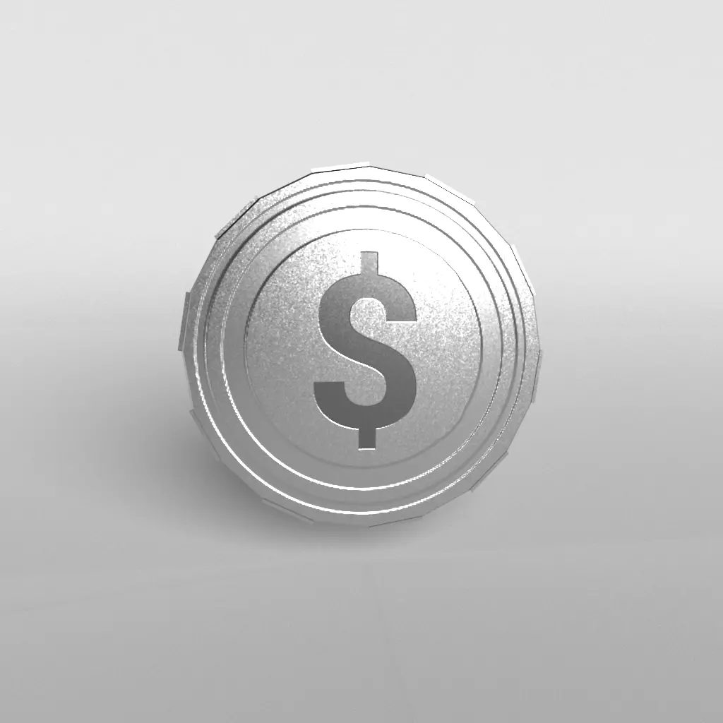 Normal Coin 002 Low-poly 3D model_0