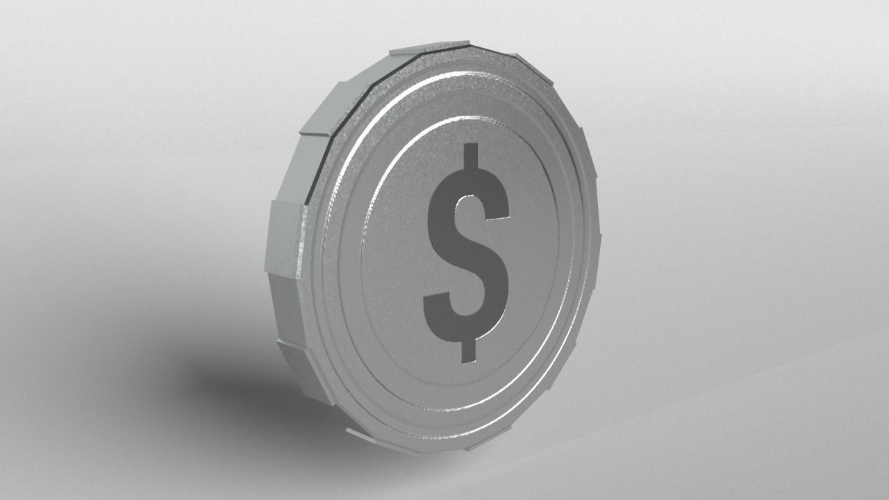 Normal Coin 002 Low-poly 3D model_3