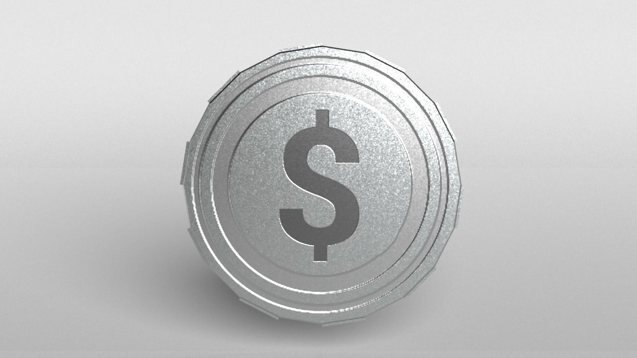 Normal Coin 002 Low-poly 3D model_1