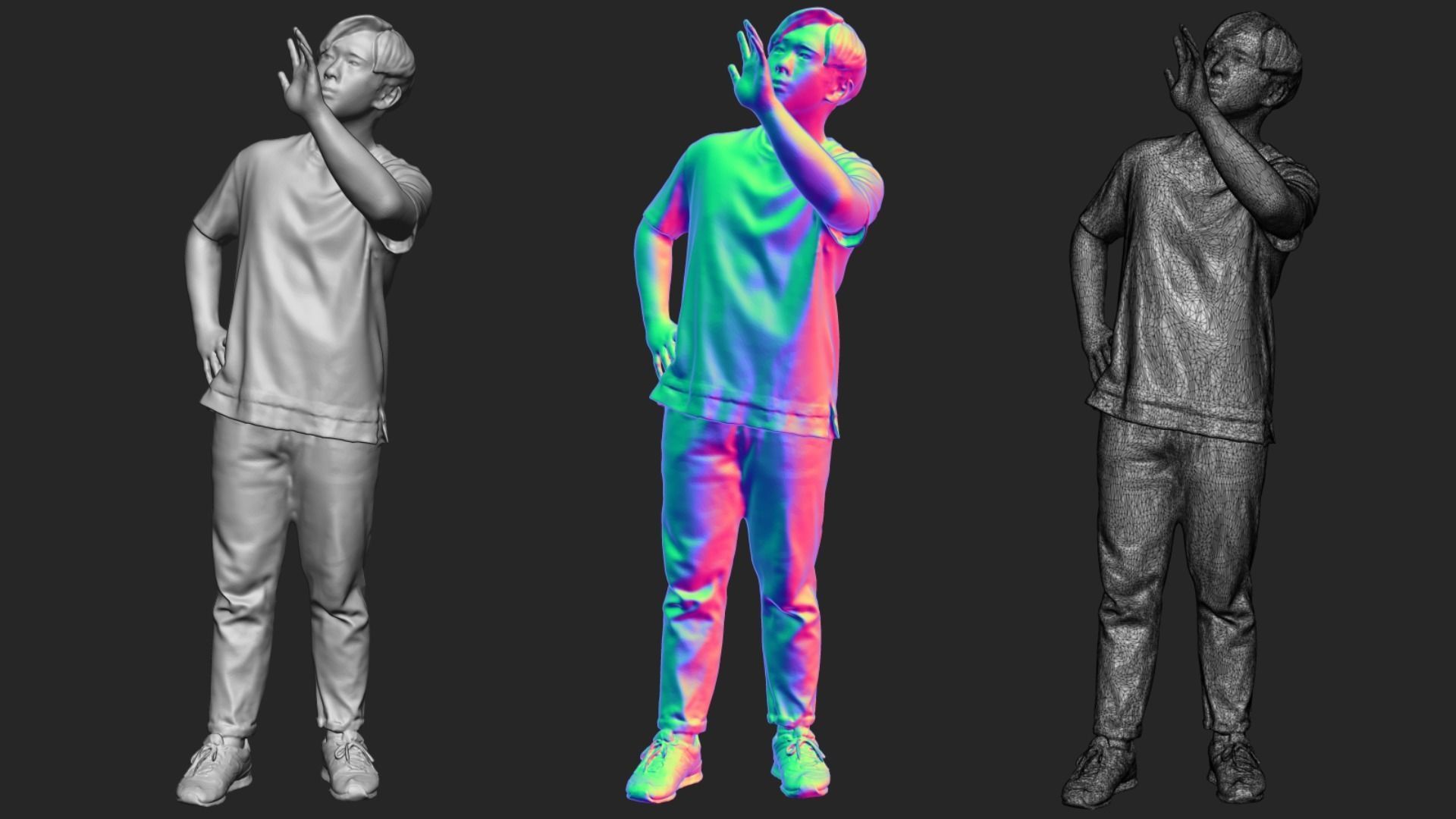 A Relaxed Man Saying Hi 3D model_7