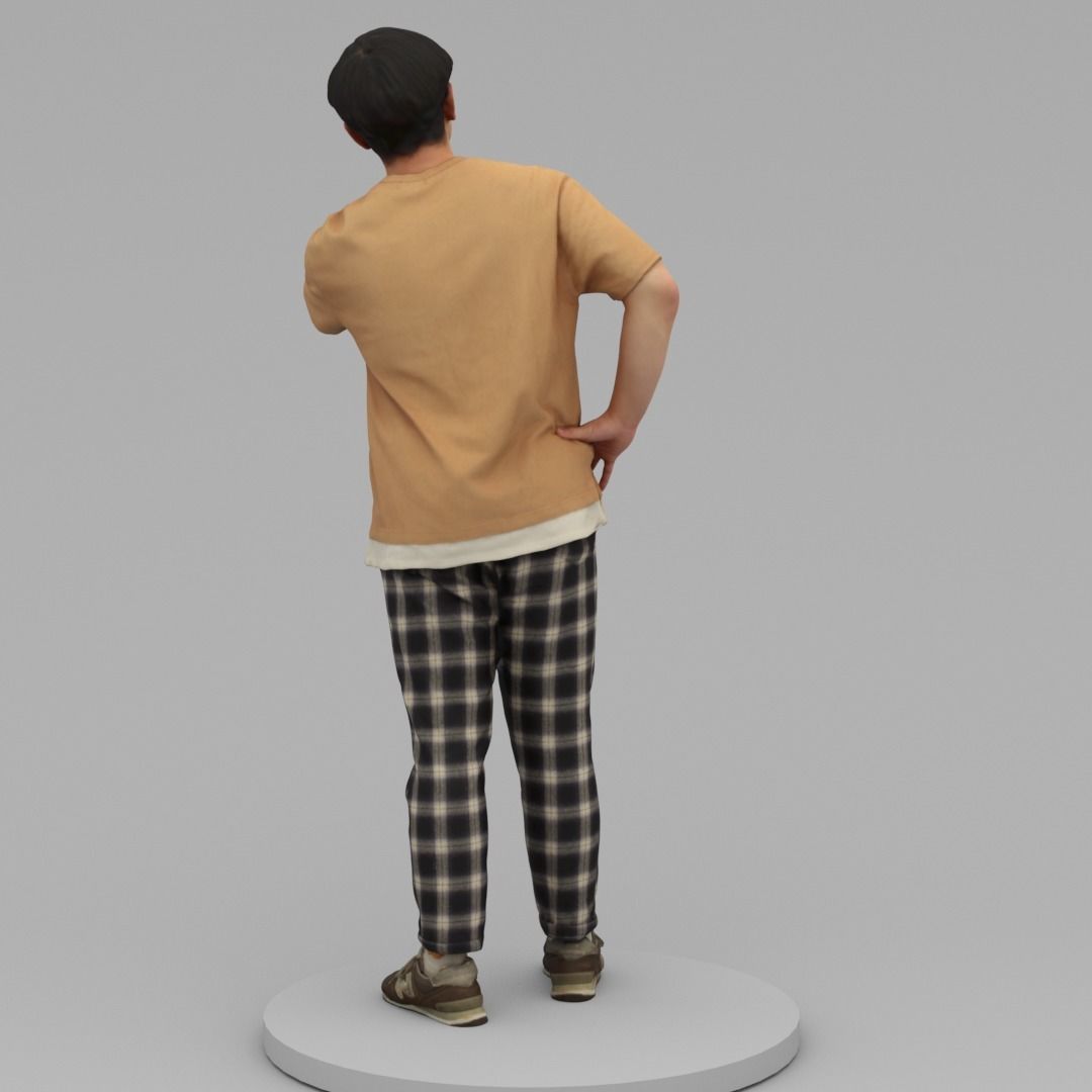 A Relaxed Man Saying Hi 3D model_4