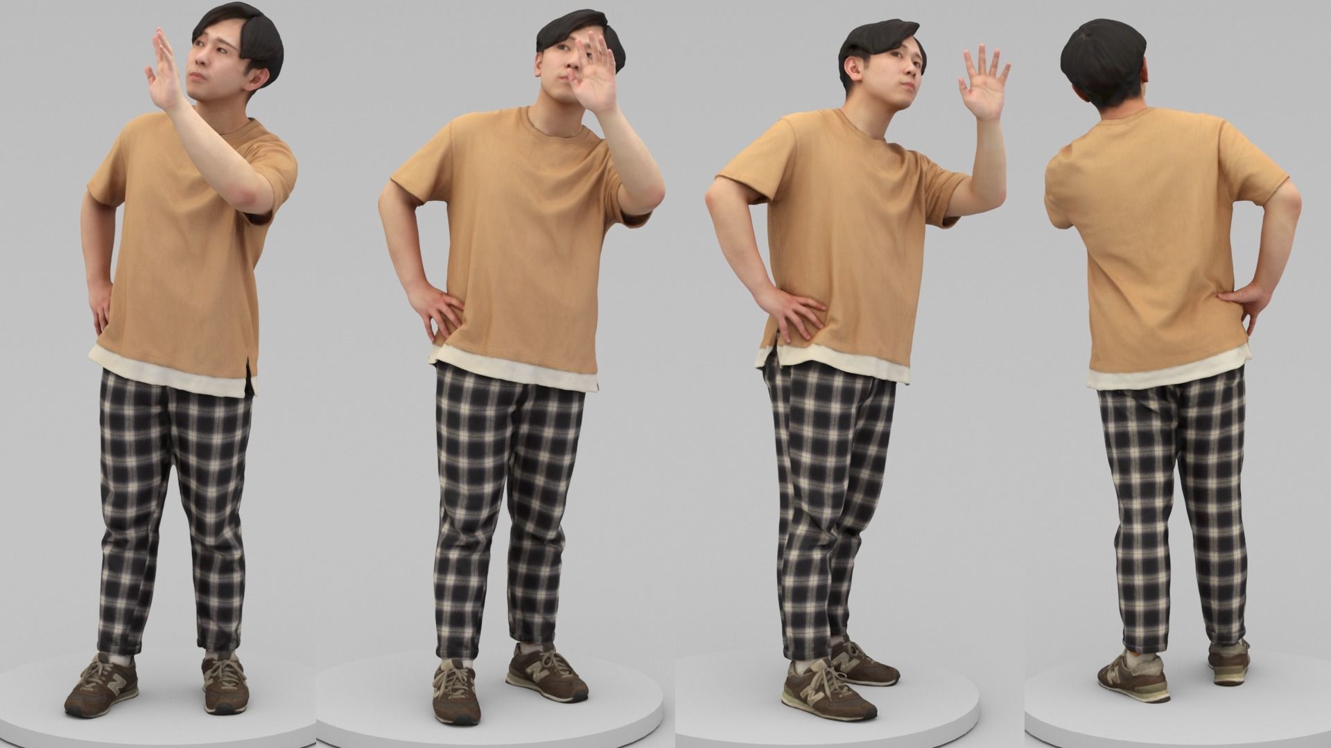 A Relaxed Man Saying Hi 3D model_5
