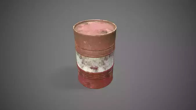 Low poly sandy Oildrum 03 PBR Game-ready