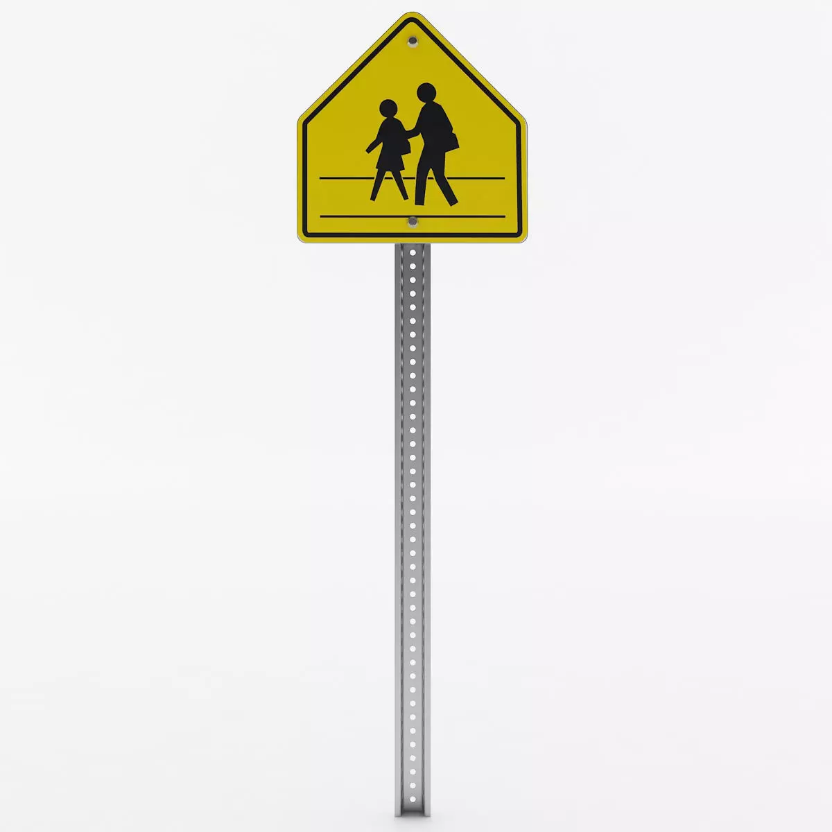 School Crossing Sign 3D model_0