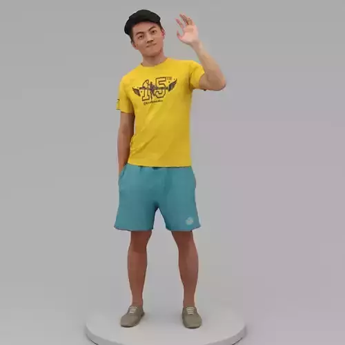 A Young Man Saying Hi