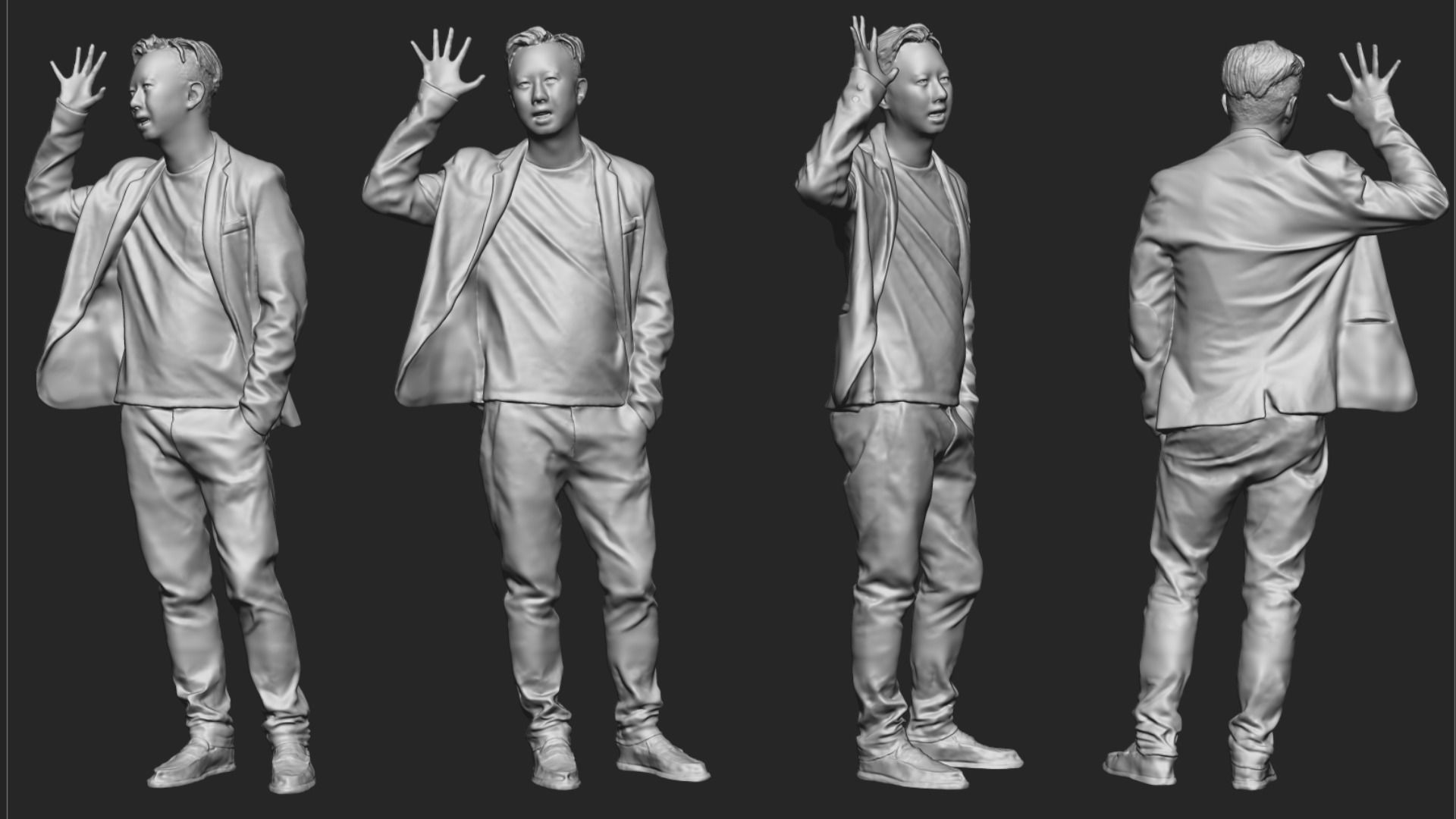 A Middle-aged Man Saying Hi 3D model_4