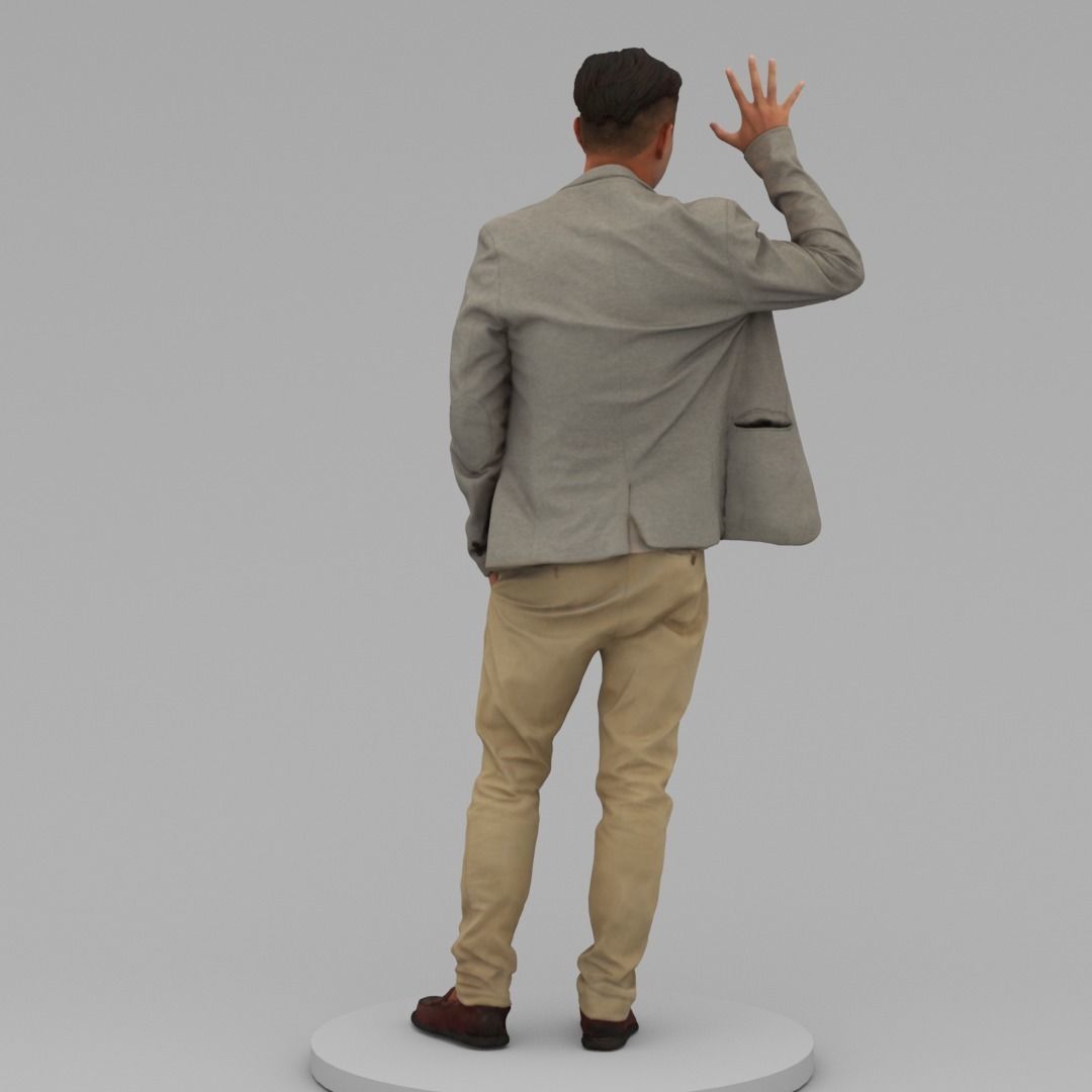 A Middle-aged Man Saying Hi 3D model_3
