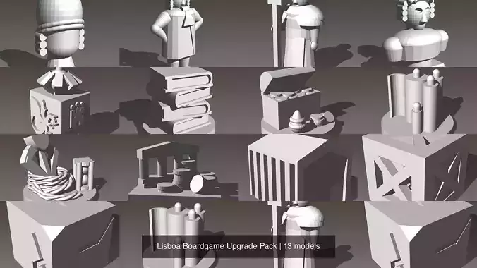Lisboa Boardgame Upgrade Pack 3D Model Collection