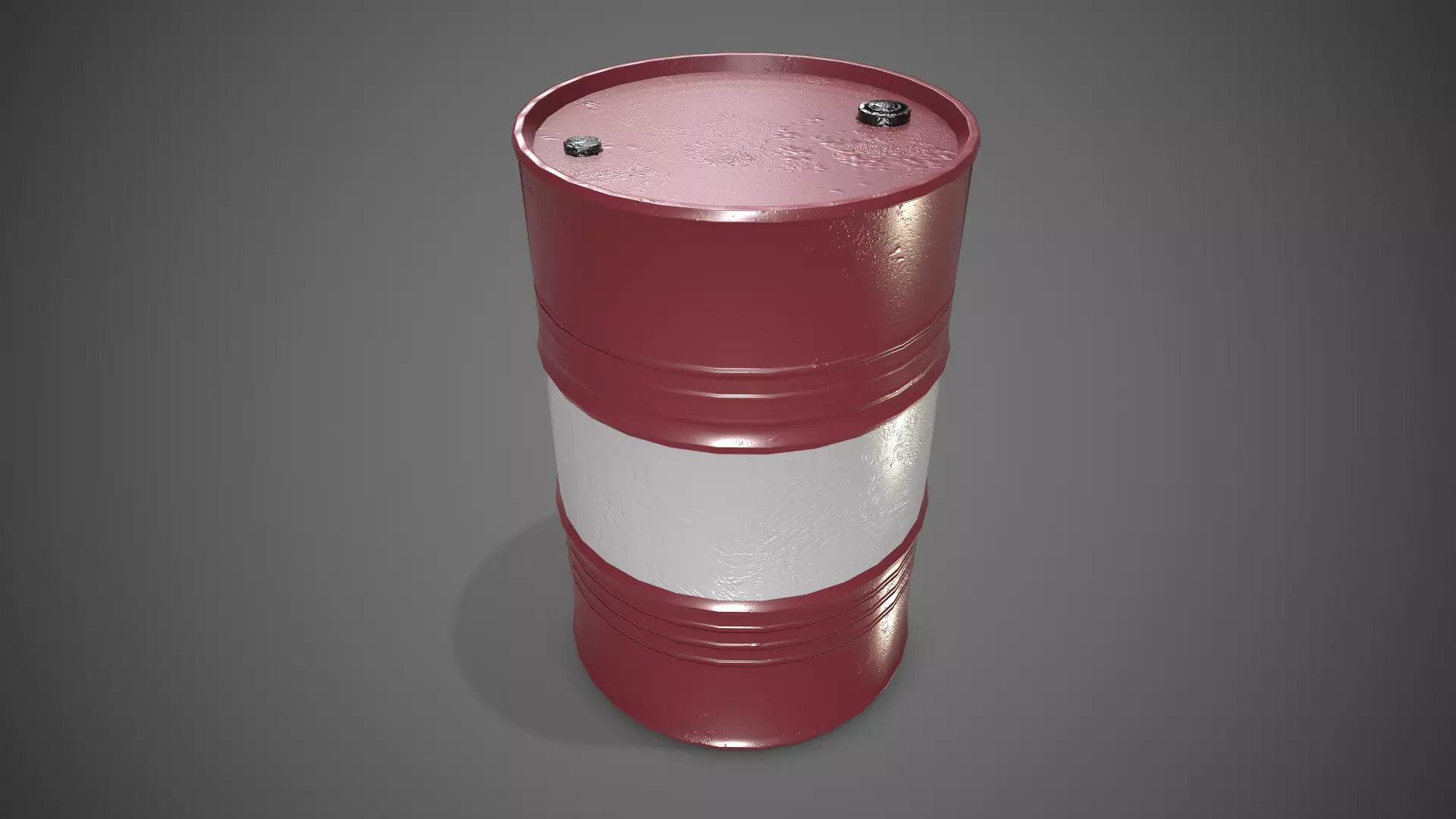 Low poly clean Oildrum 02 PBR Game-ready Low-poly 3D model