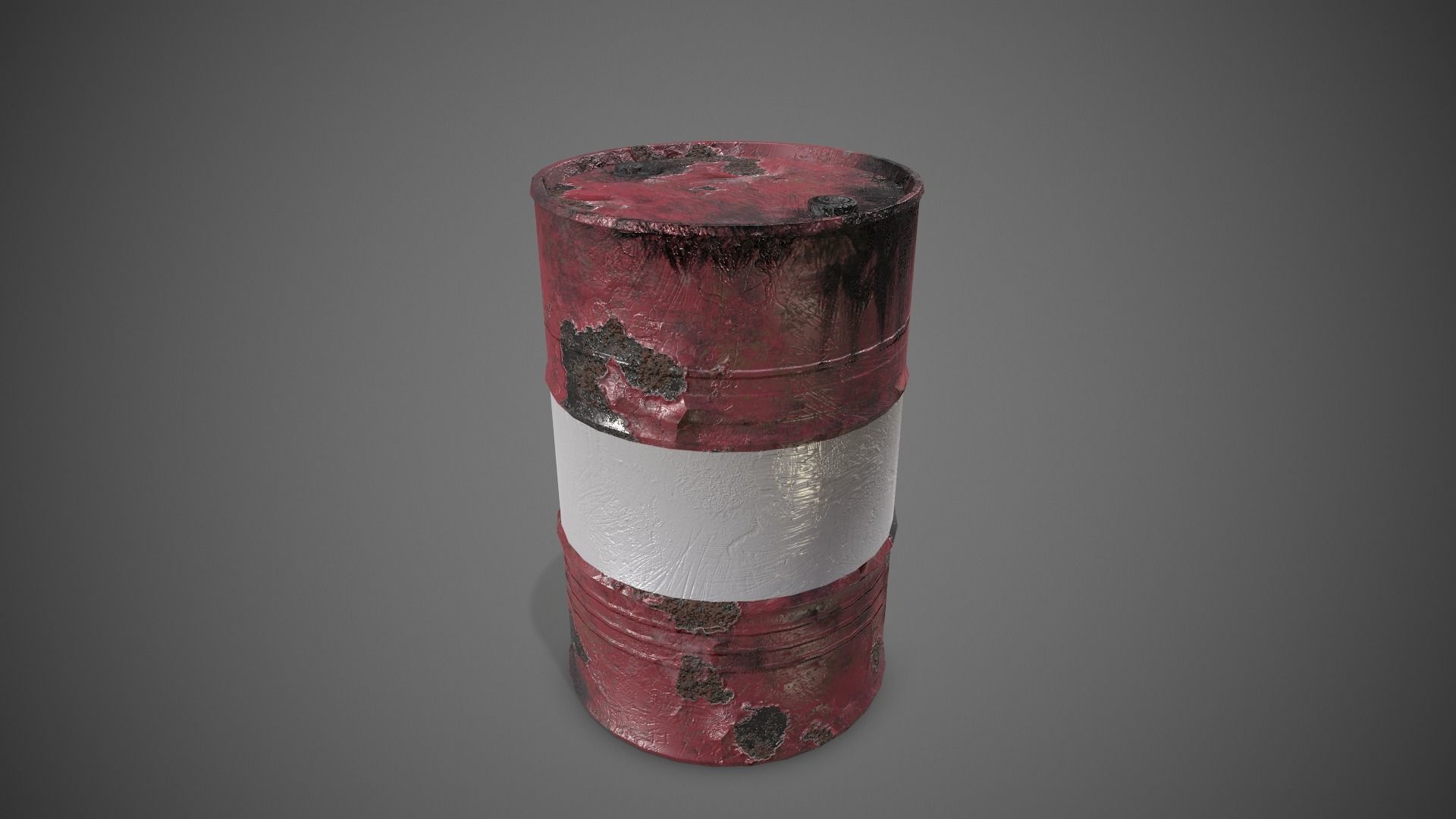 Low poly Oildrum PBR Game-ready barrel Low-poly 3D model_22