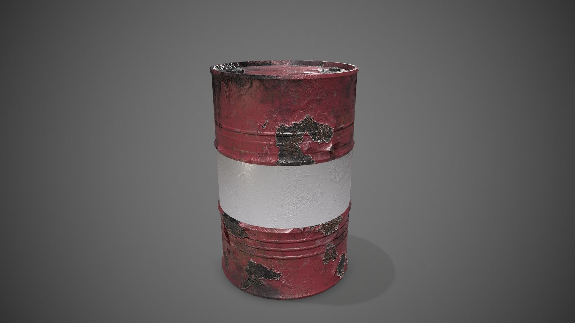 Low poly Oildrum PBR Game-ready barrel Low-poly 3D model_25