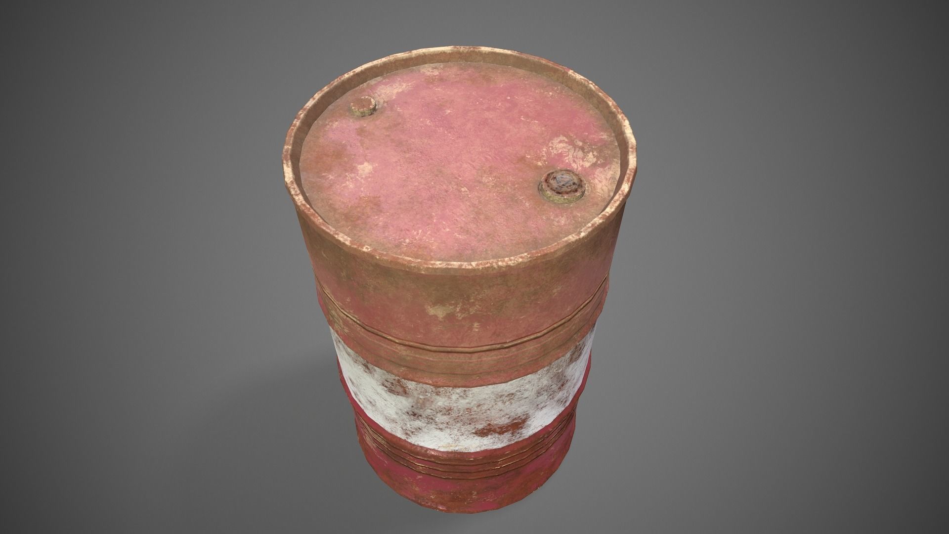 Low poly Oildrum PBR Game-ready barrel Low-poly 3D model_39