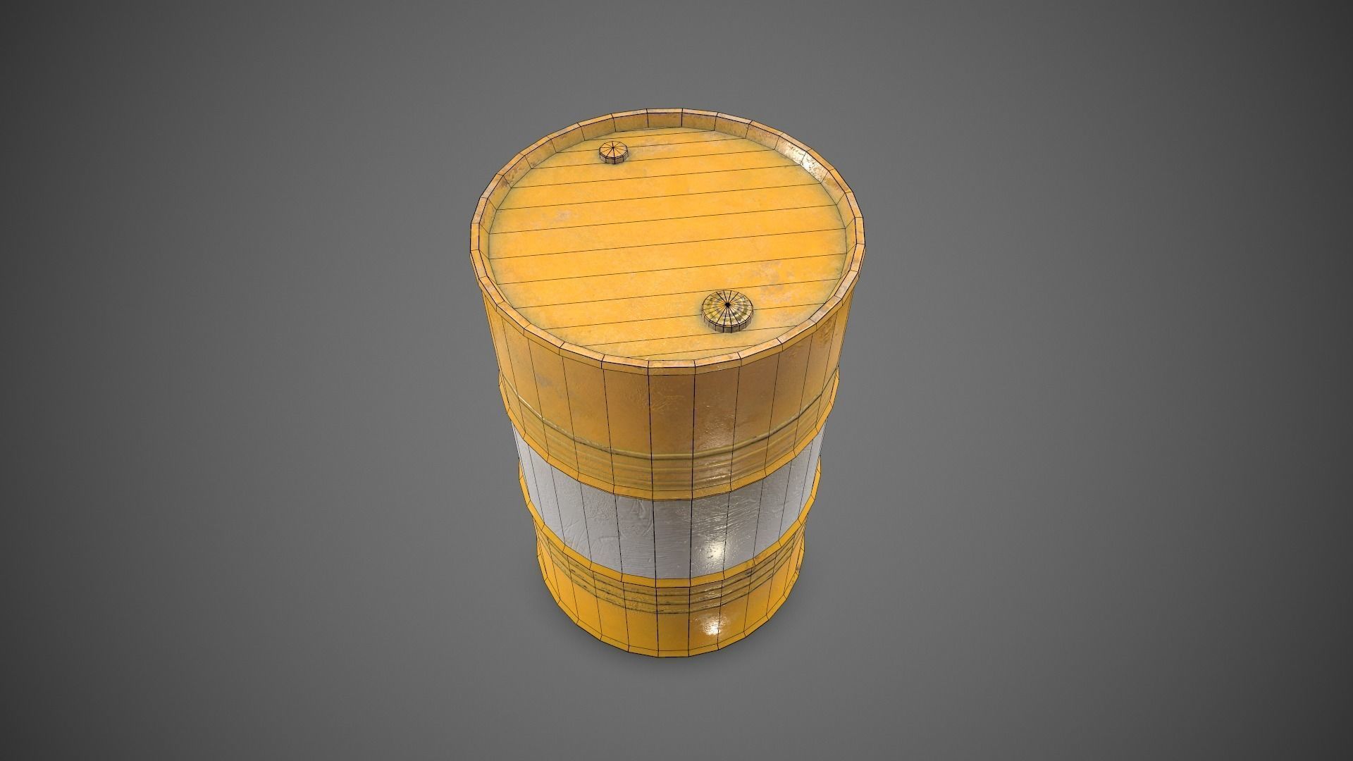 Low poly Oildrum PBR Game-ready barrel Low-poly 3D model_37