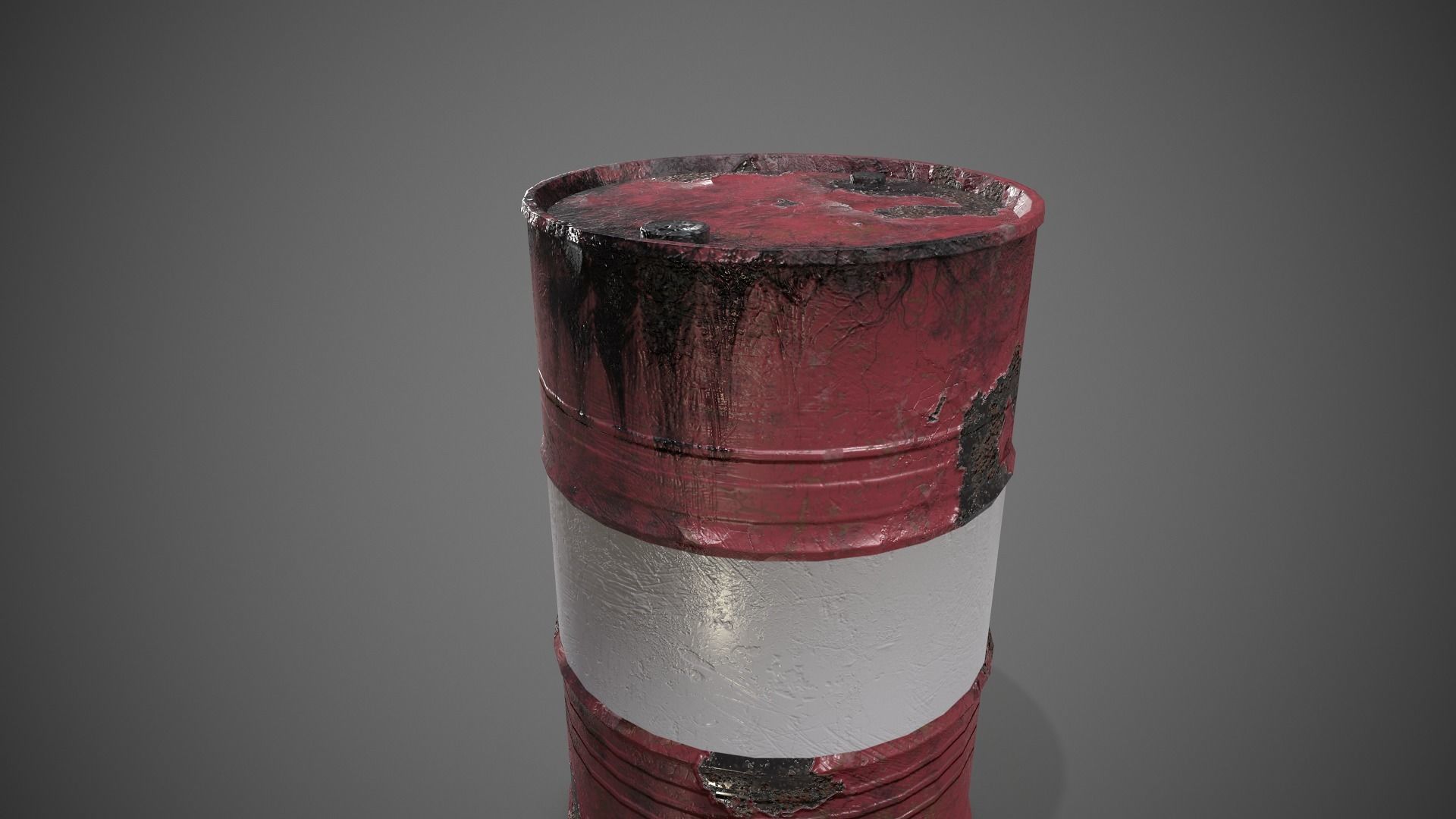 Low poly Oildrum PBR Game-ready barrel Low-poly 3D model_32