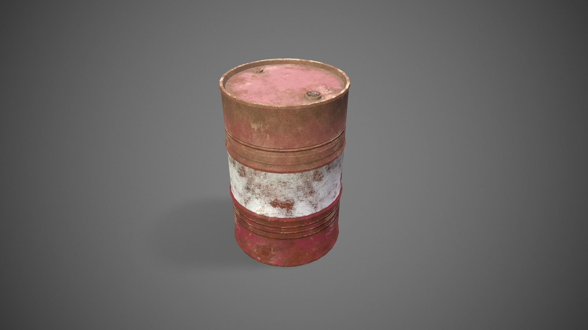 Low poly Oildrum PBR Game-ready barrel Low-poly 3D model_43