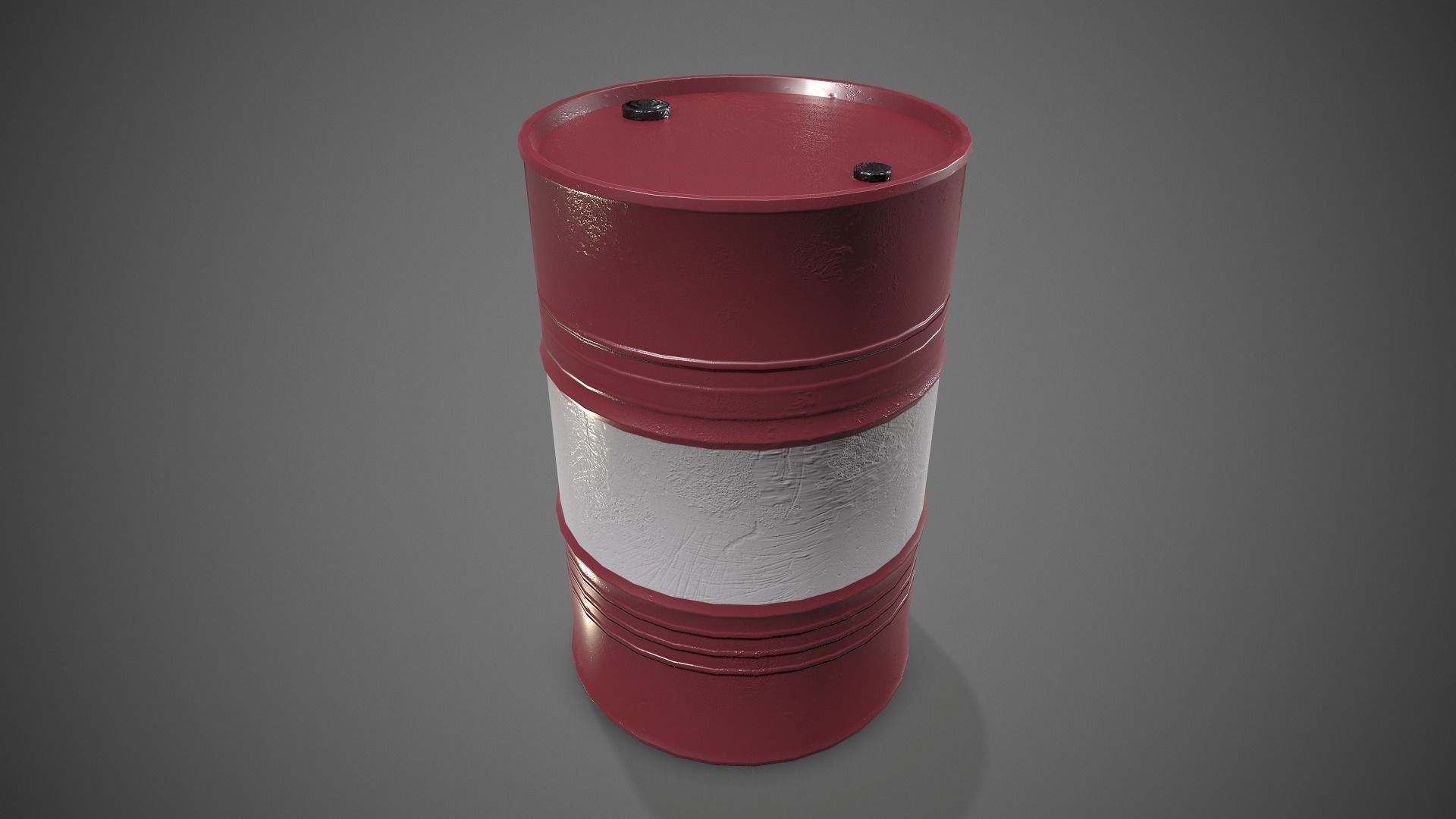 Low poly Oildrum PBR Game-ready barrel Low-poly 3D model_21