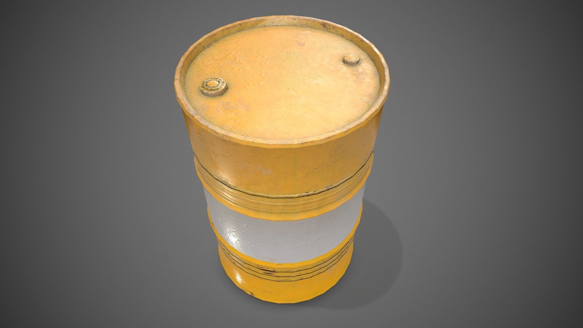 Low poly Oildrum PBR Game-ready barrel Low-poly 3D model_28