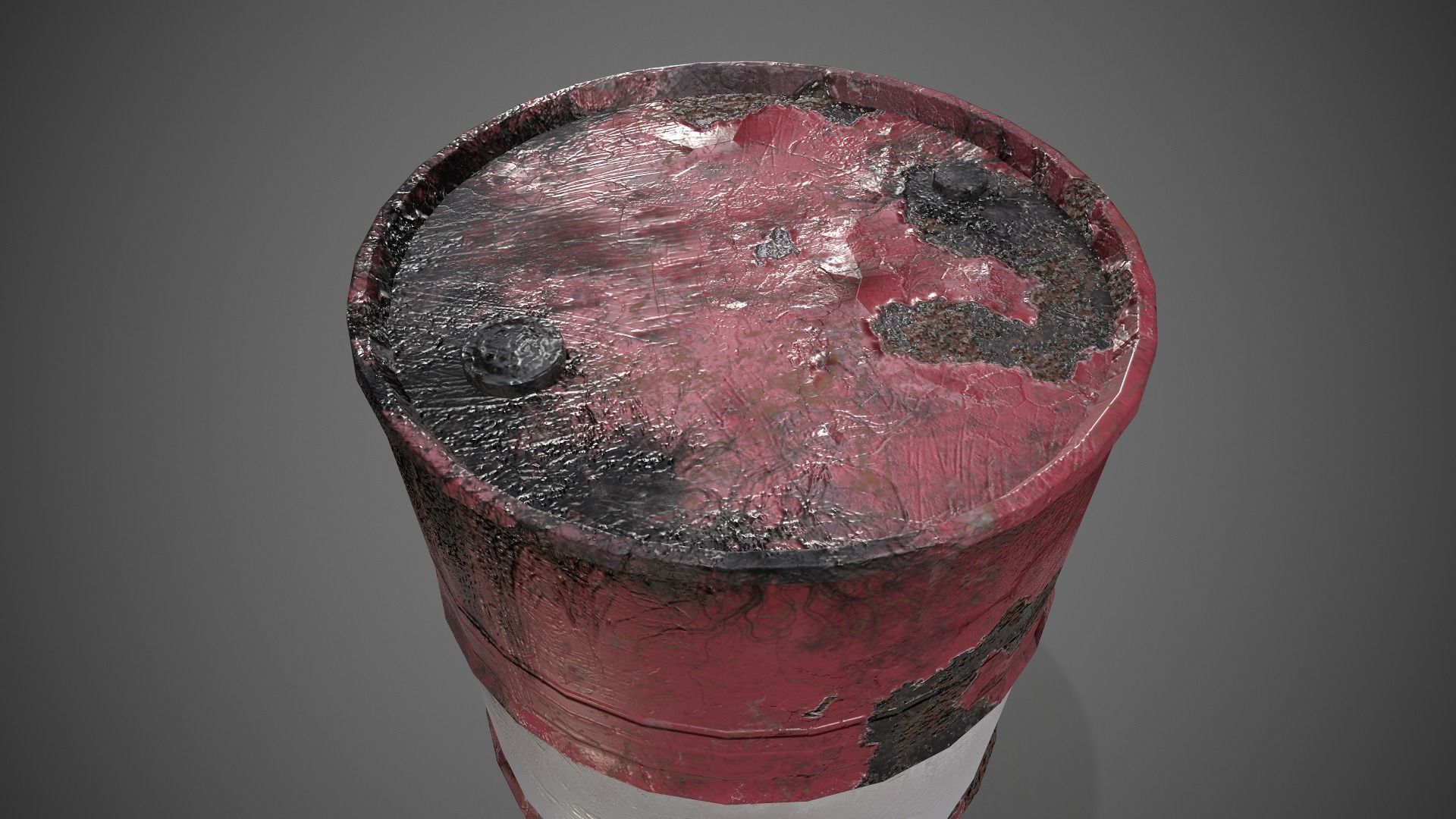 Low poly Oildrum PBR Game-ready barrel Low-poly 3D model_31