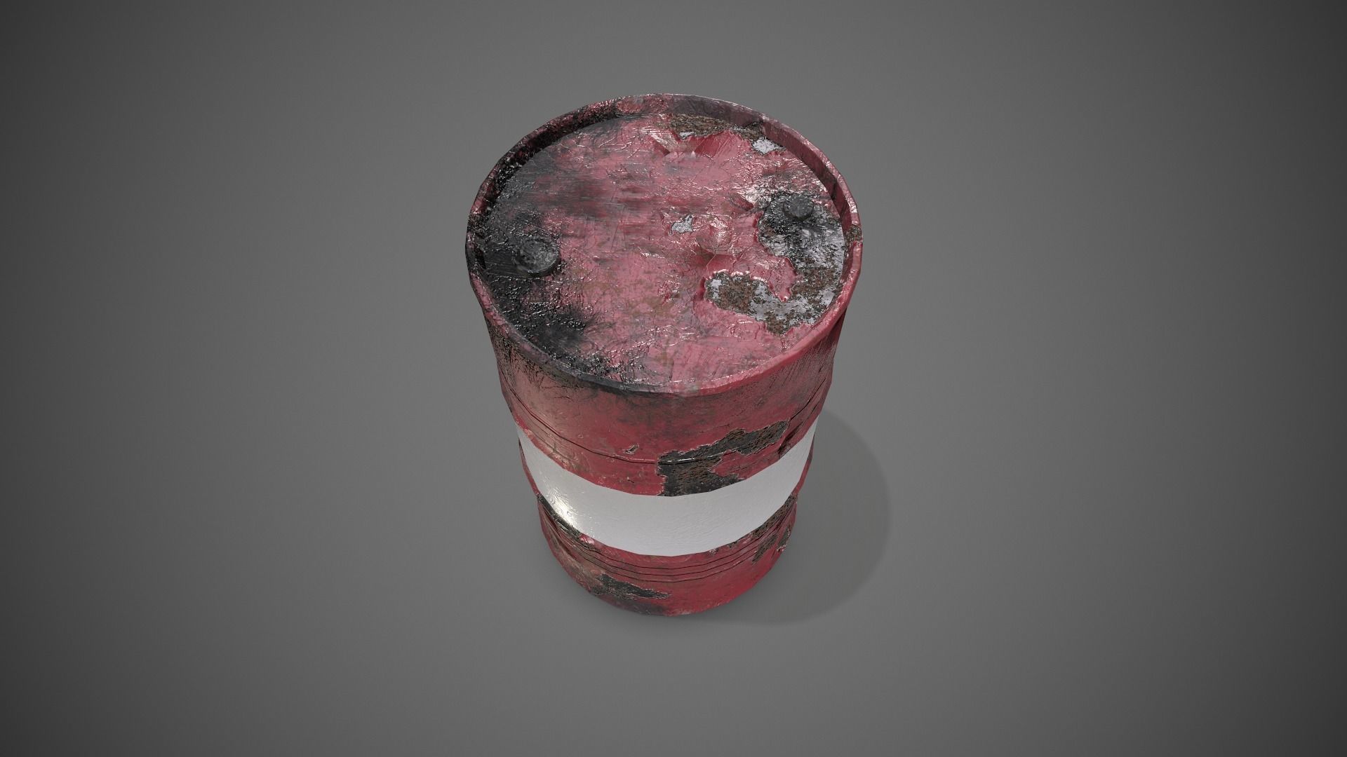 Low poly Oildrum PBR Game-ready barrel Low-poly 3D model_27