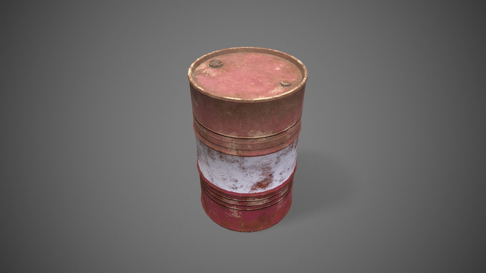 Low poly Oildrum PBR Game-ready barrel Low-poly 3D model_40
