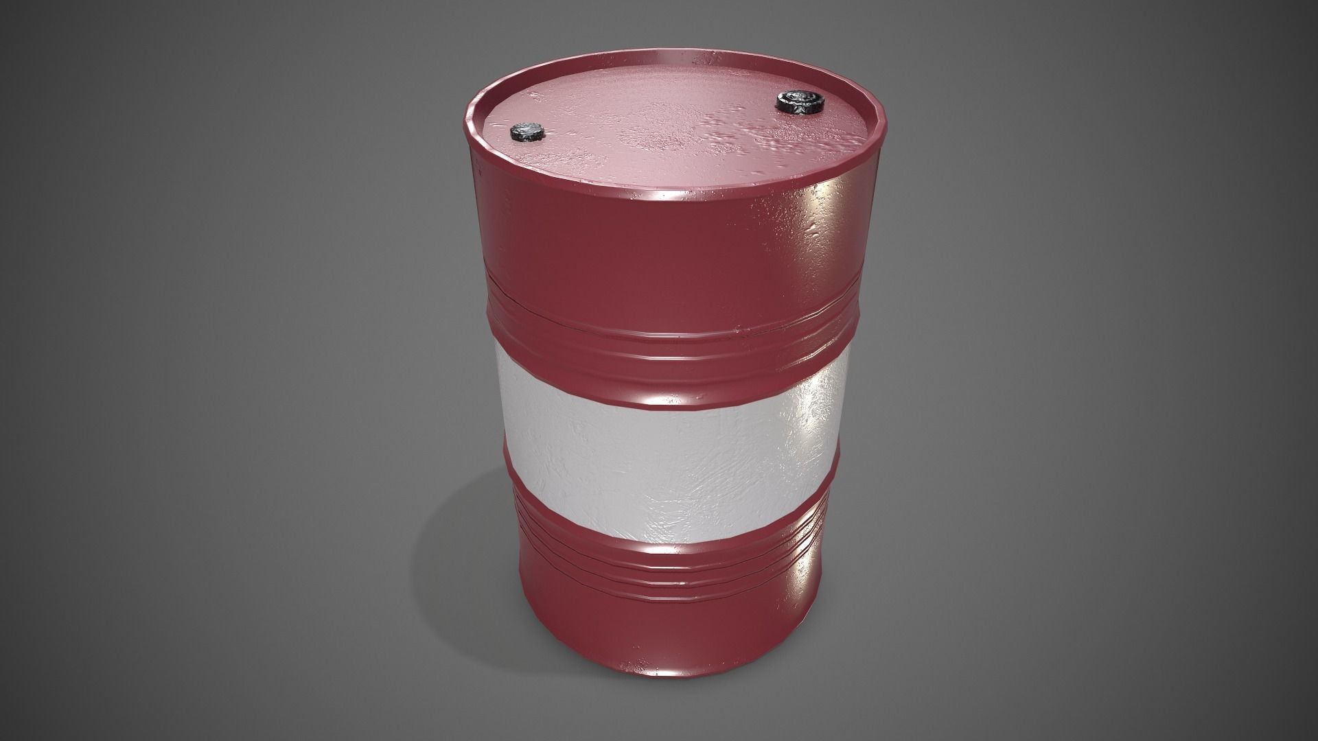 Low poly Oildrum PBR Game-ready barrel Low-poly 3D model_12