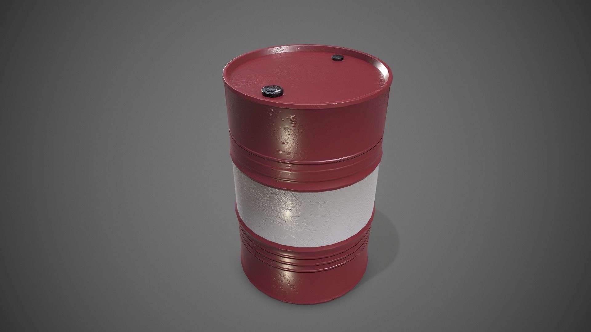 Low poly Oildrum PBR Game-ready barrel Low-poly 3D model_14