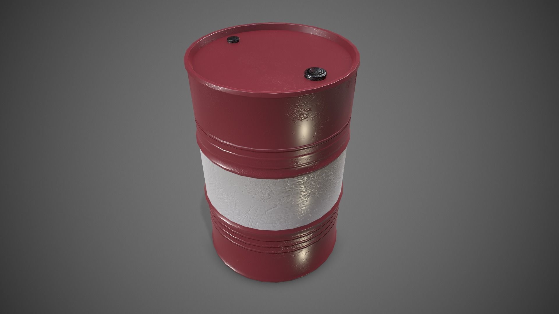 Low poly Oildrum PBR Game-ready barrel Low-poly 3D model_19