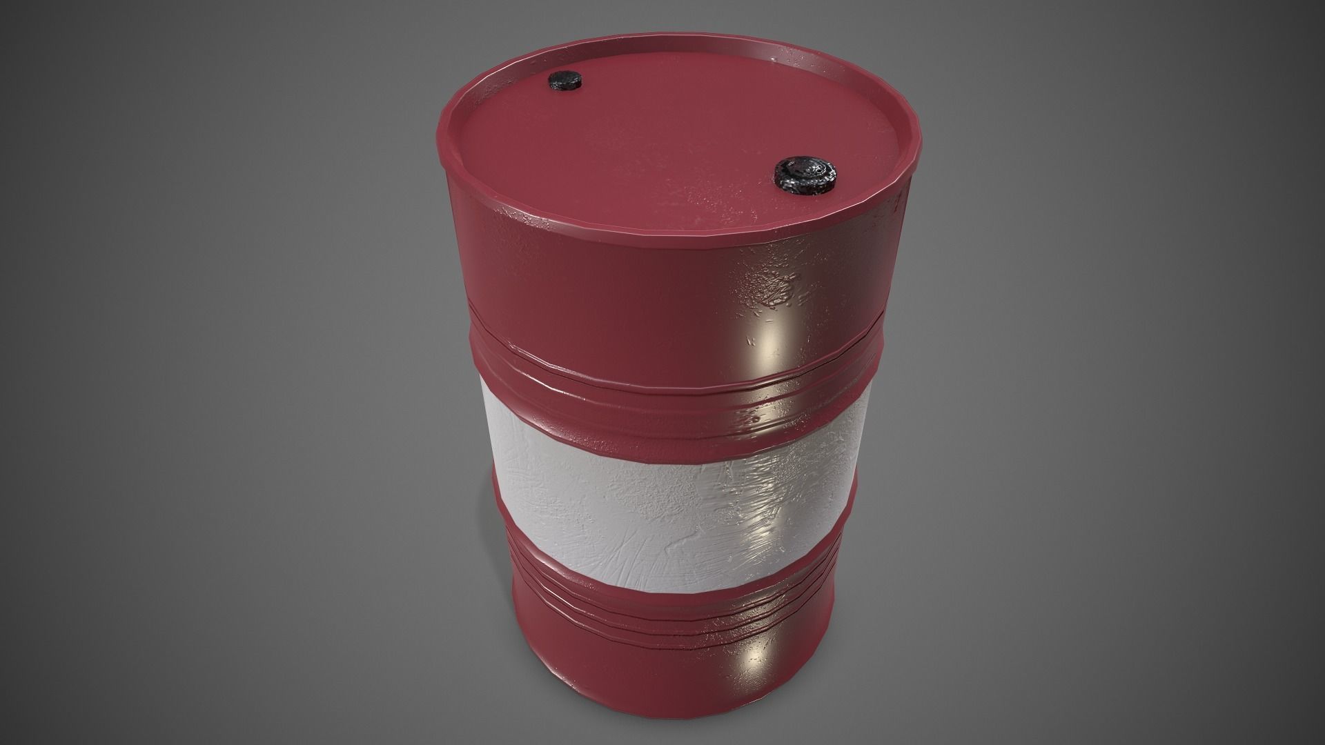 Low poly Oildrum PBR Game-ready barrel Low-poly 3D model_17