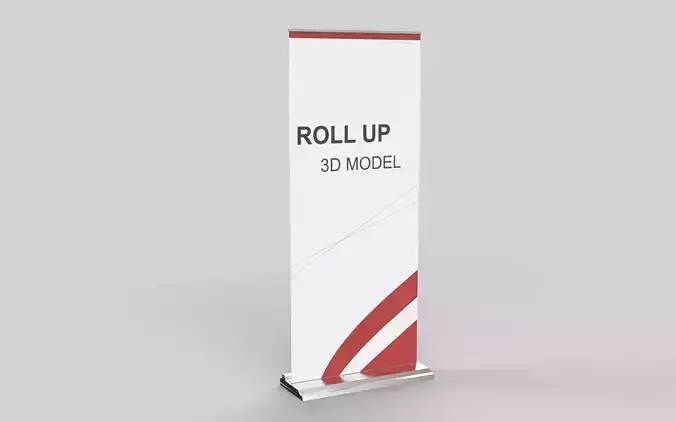 rollup roll up banner mockup 3D model