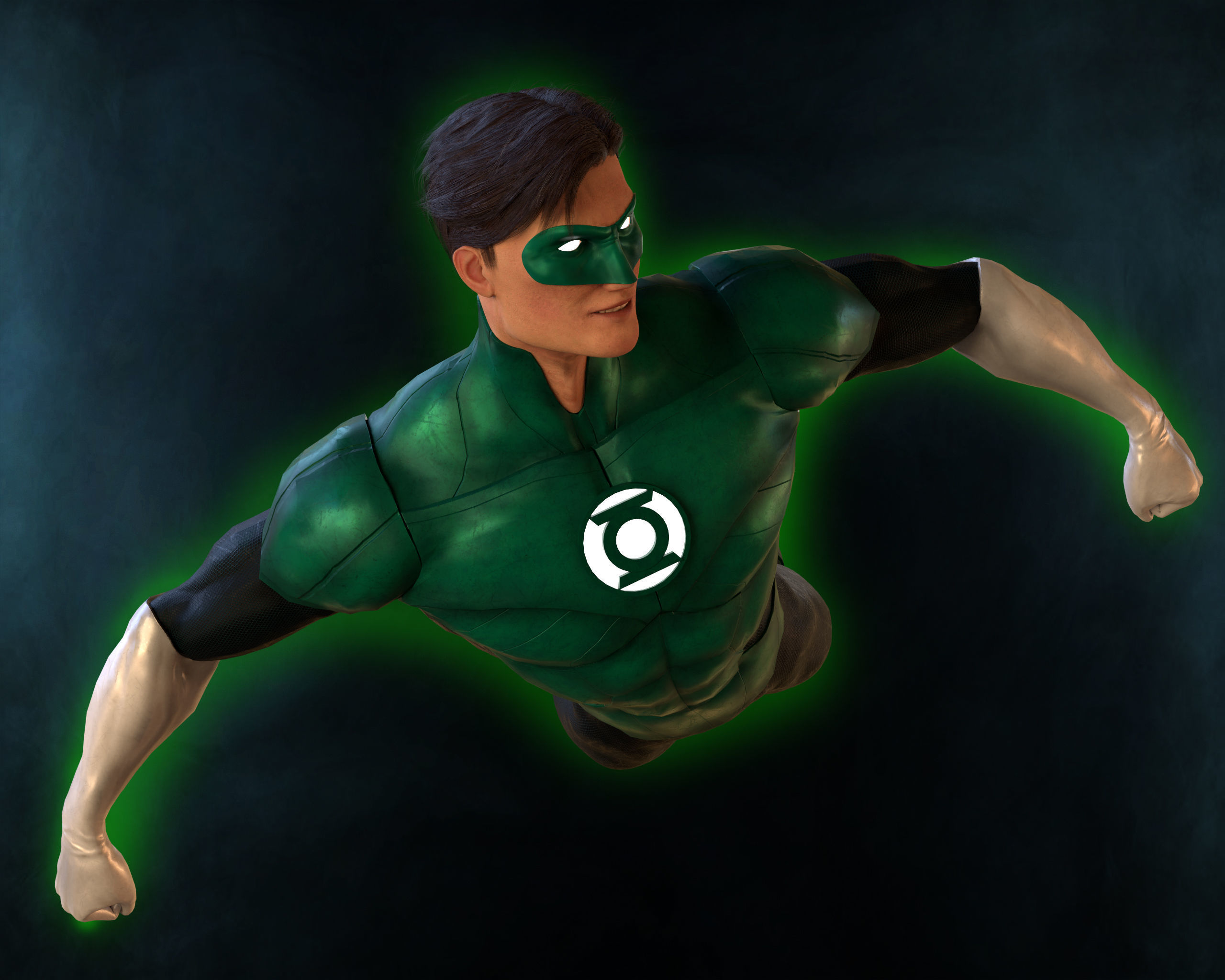 Green Lantern - Hal Jordan Low-poly 3D model_8