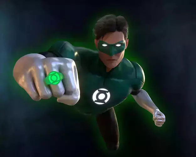Green Lantern - Hal Jordan Low-poly 3D model