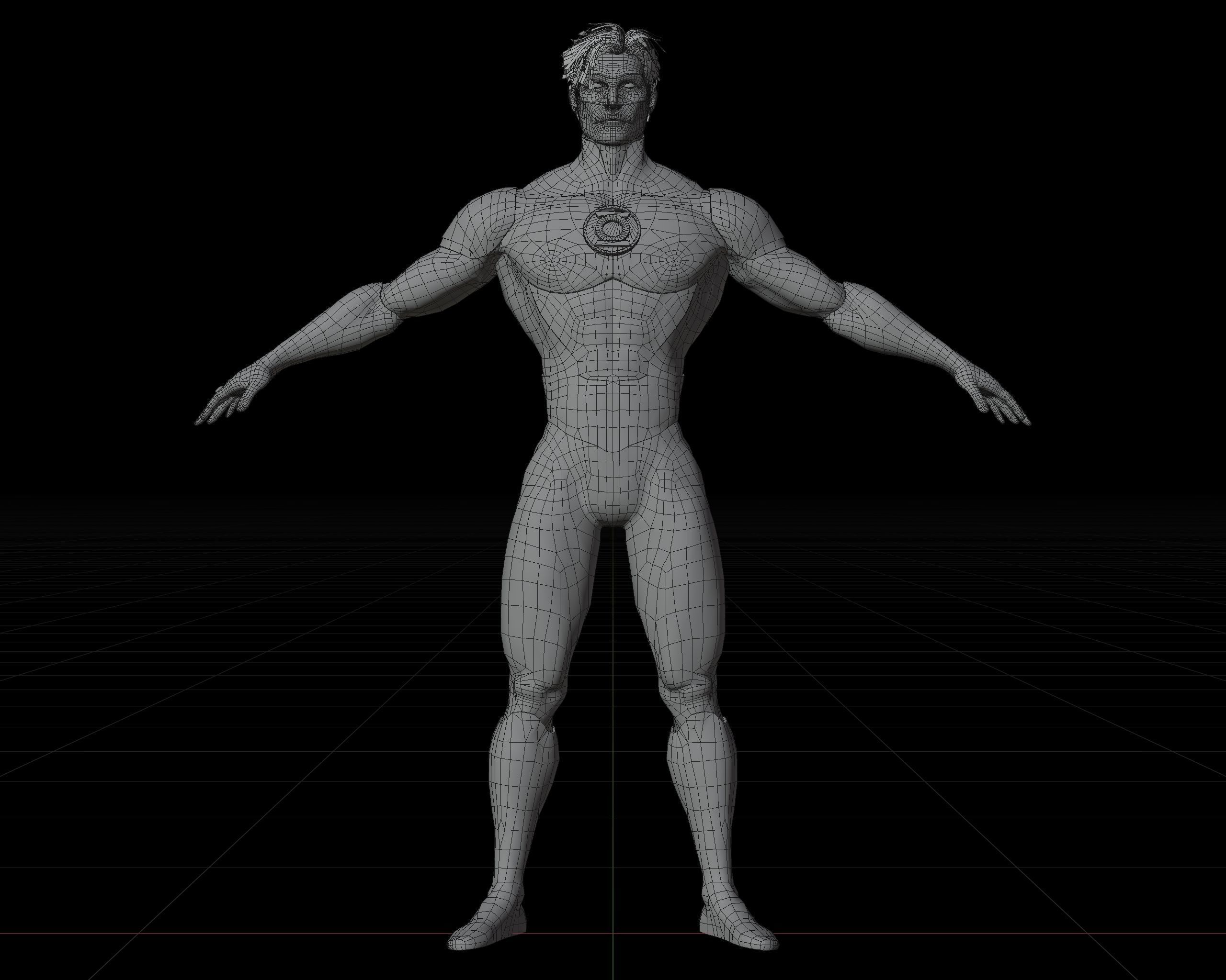 Green Lantern - Hal Jordan Low-poly 3D model_16