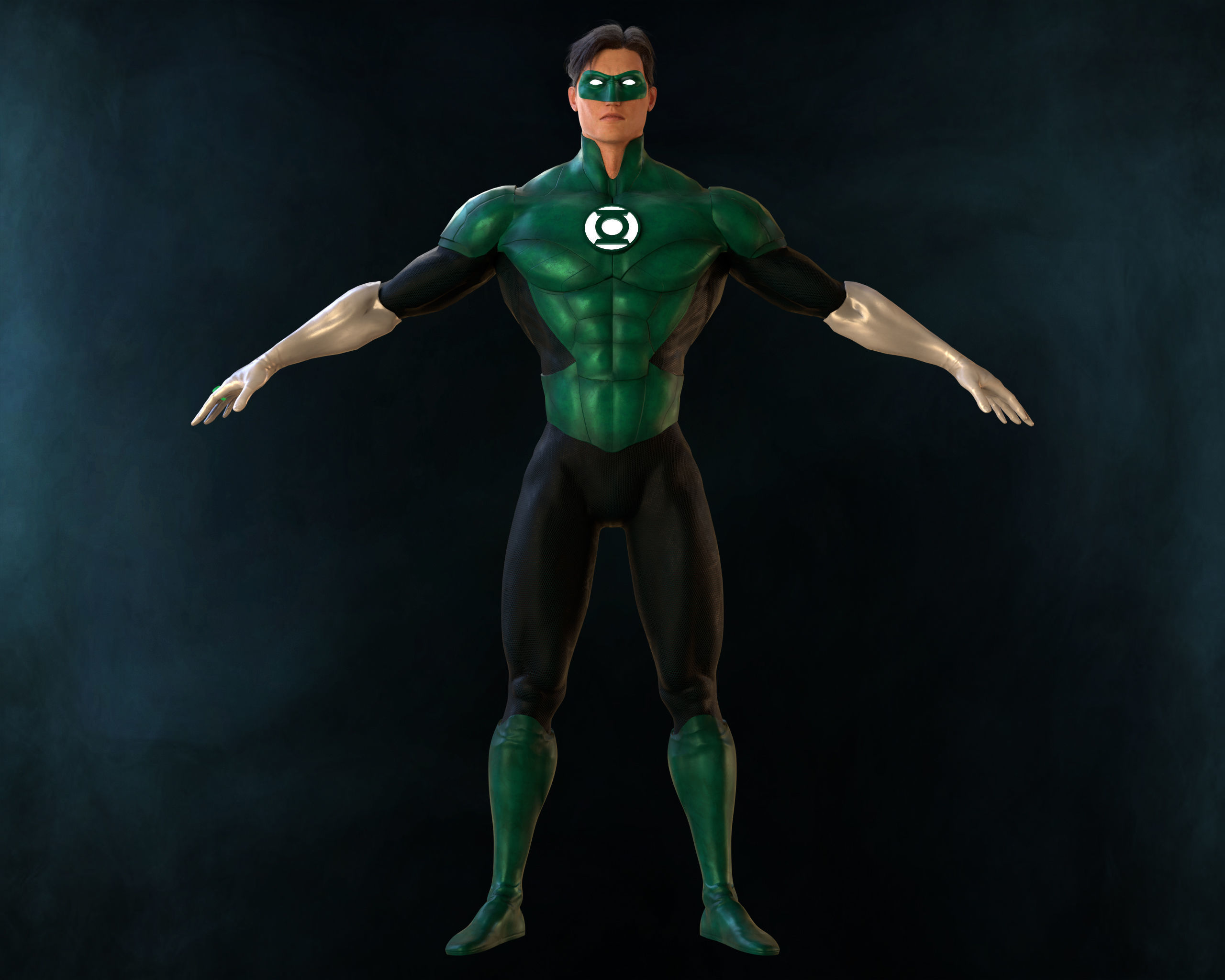 Green Lantern - Hal Jordan Low-poly 3D model_9