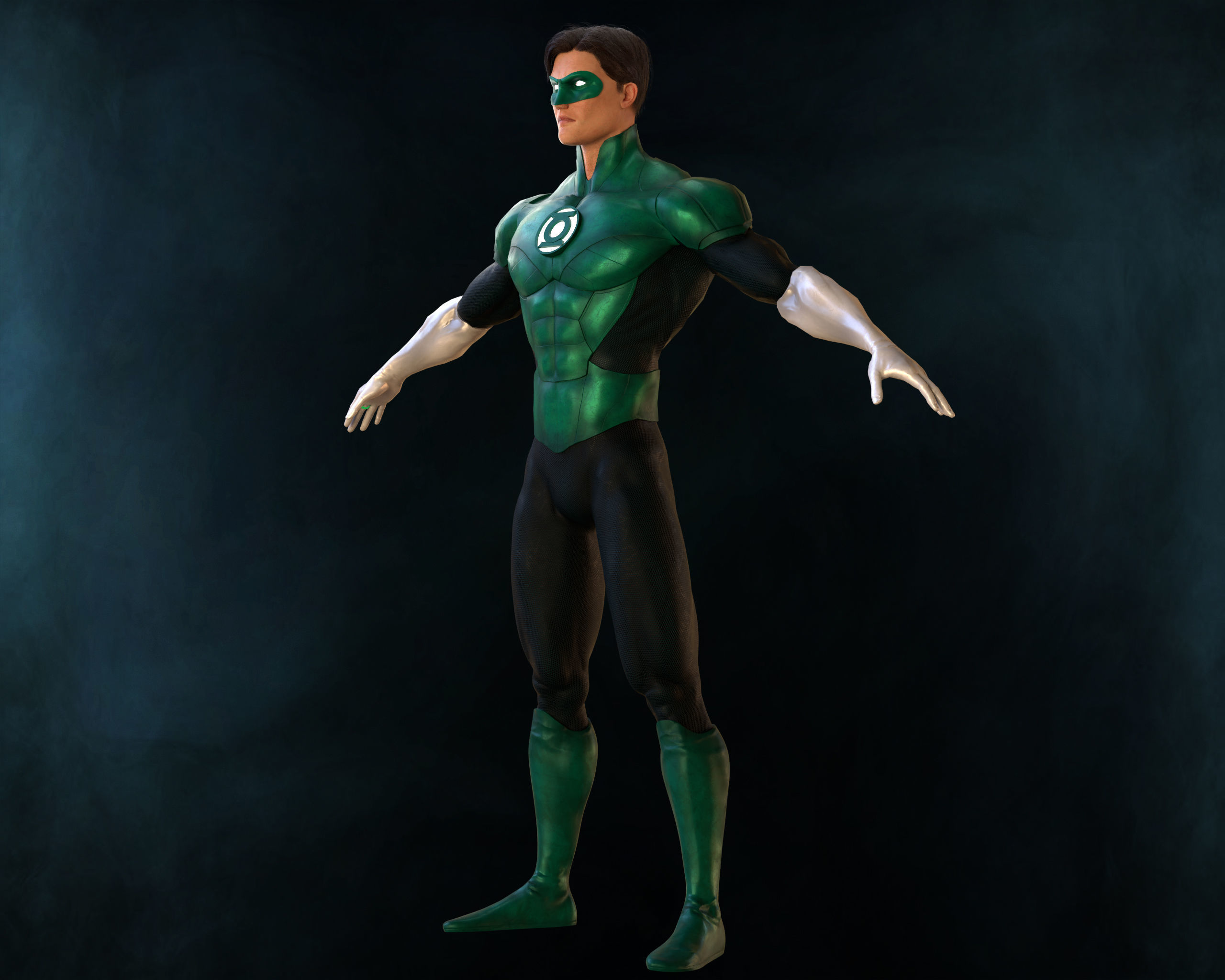 Green Lantern - Hal Jordan Low-poly 3D model_10