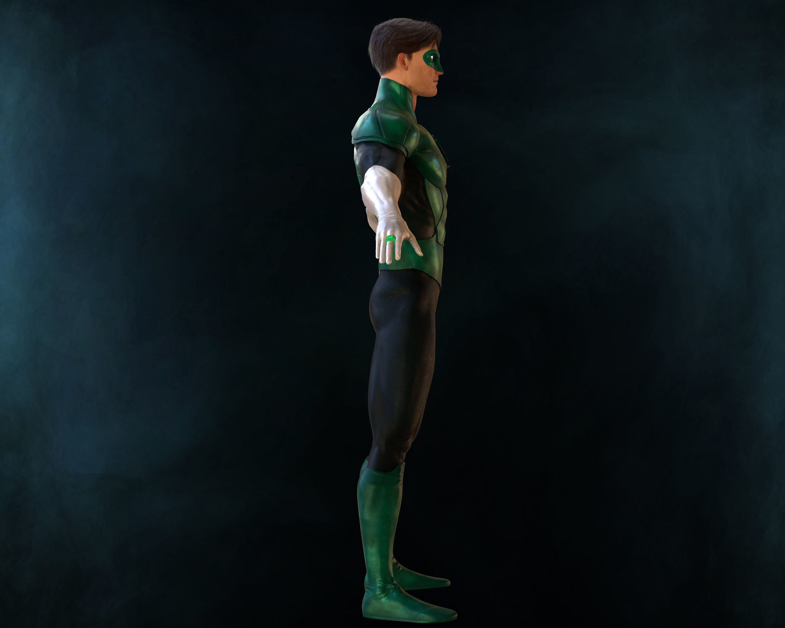 Green Lantern - Hal Jordan Low-poly 3D model_15