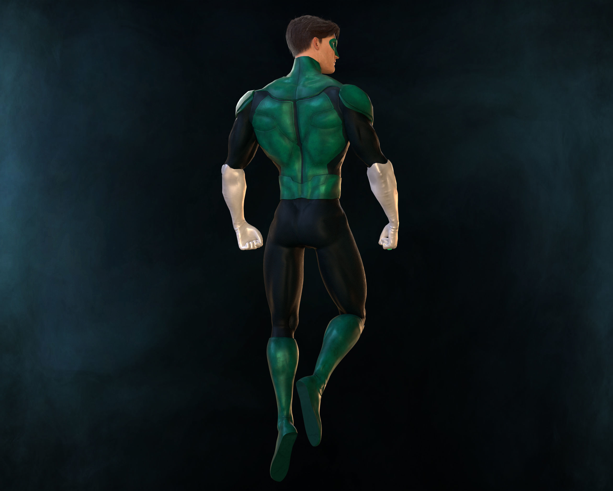 Green Lantern - Hal Jordan Low-poly 3D model_4
