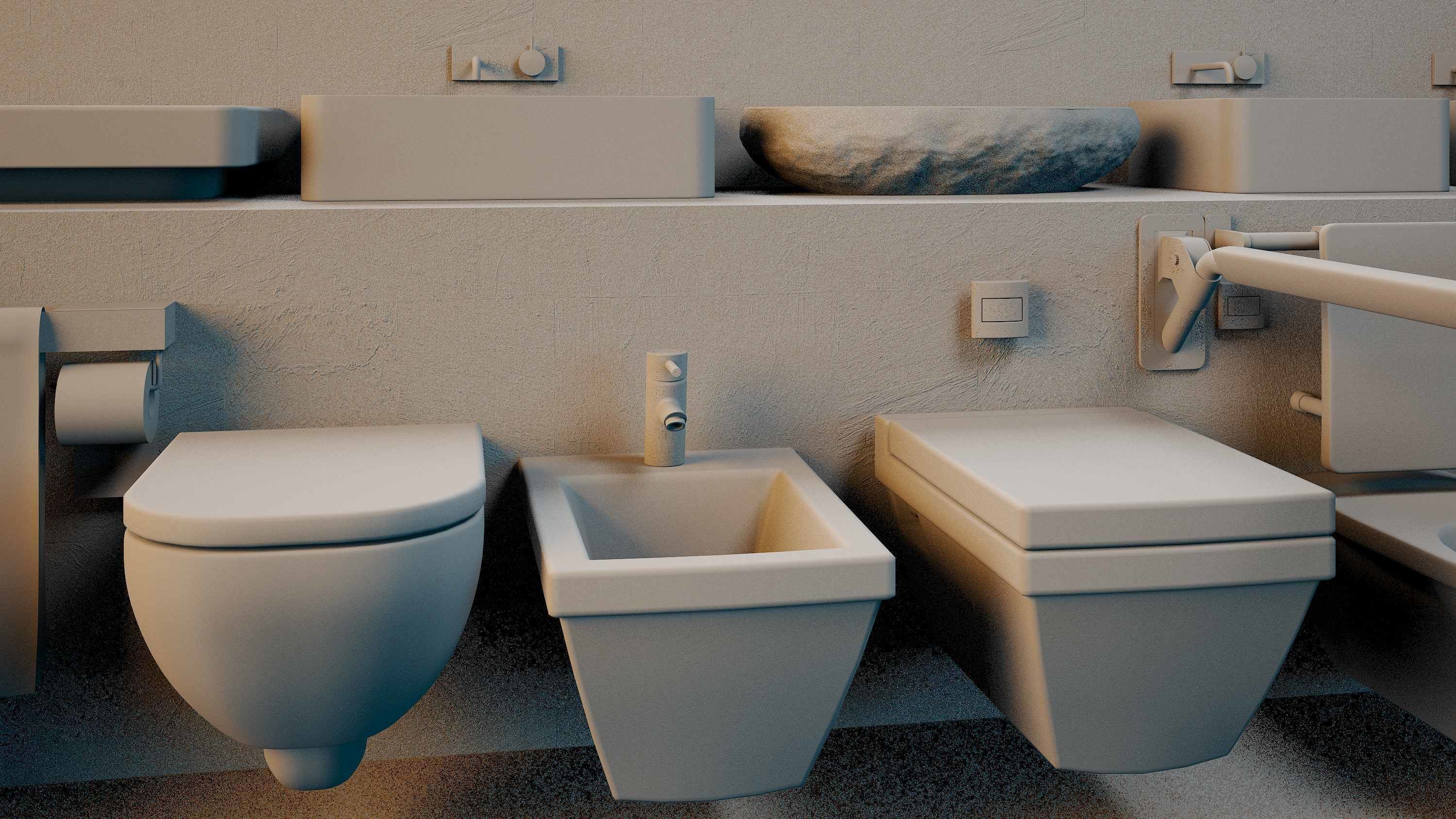 Render ready vray Toilet commodo 3d model  3D model_5