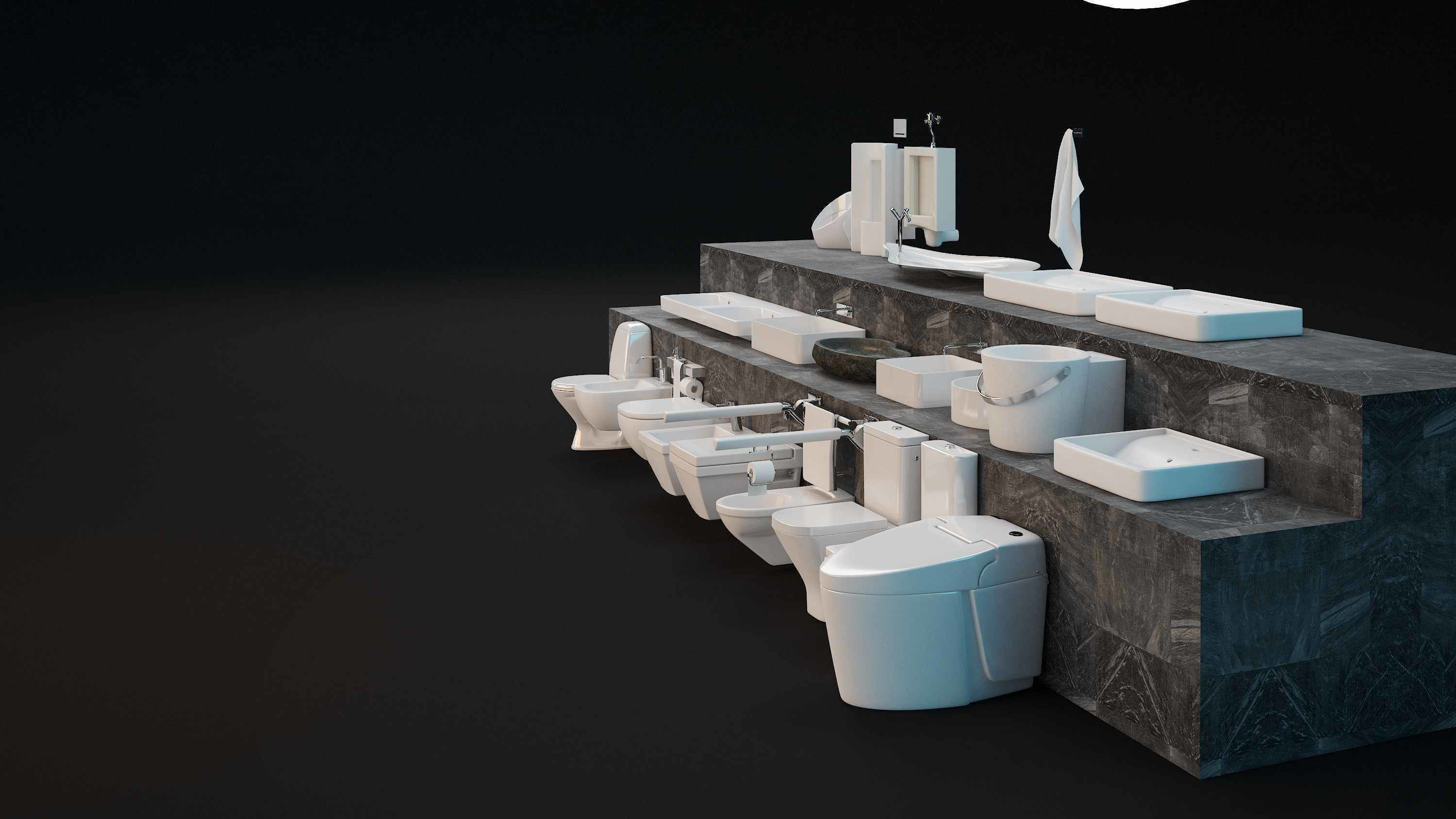 Render ready vray Toilet commodo 3d model  3D model_15