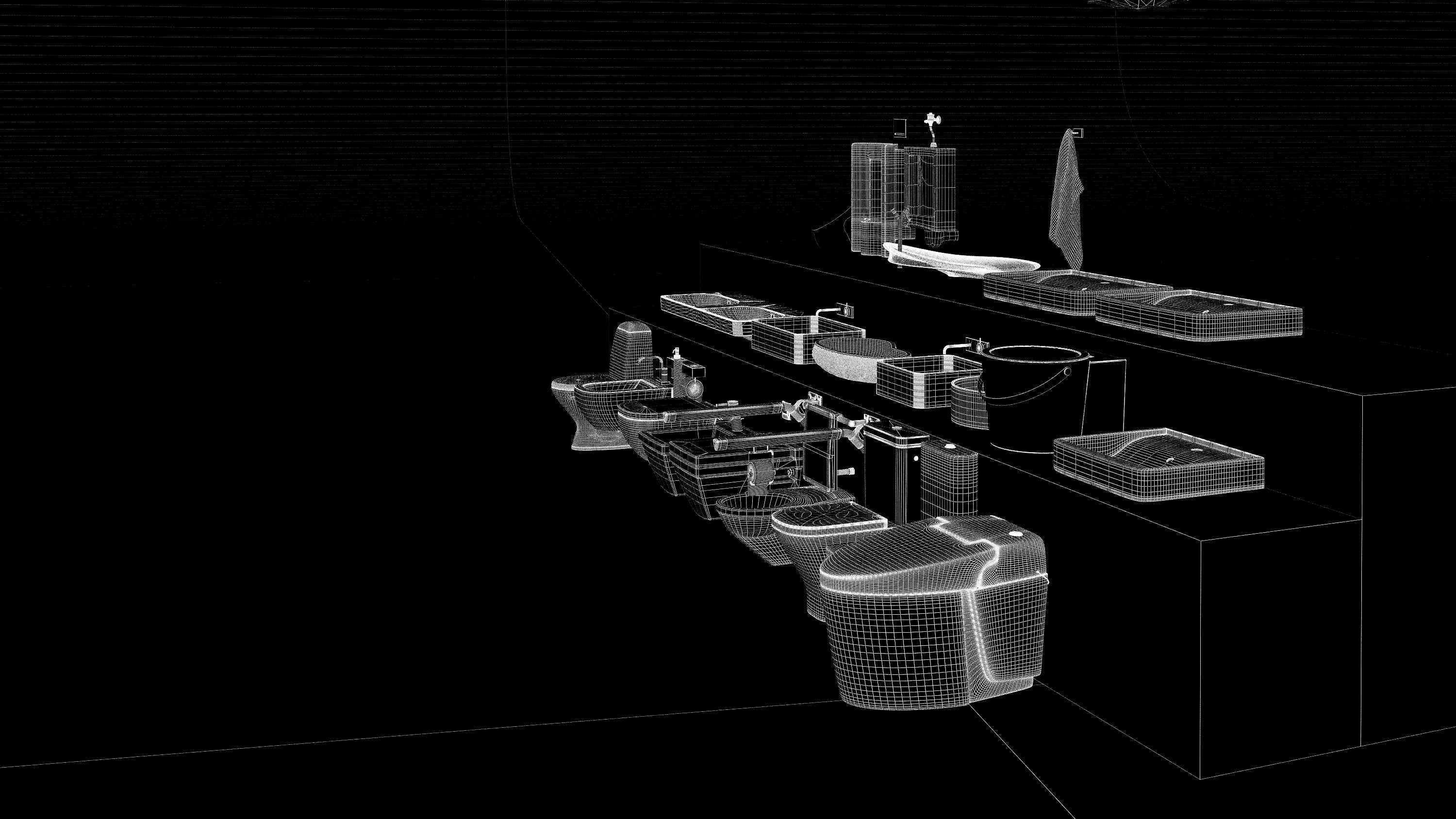 Render ready vray Toilet commodo 3d model  3D model_16