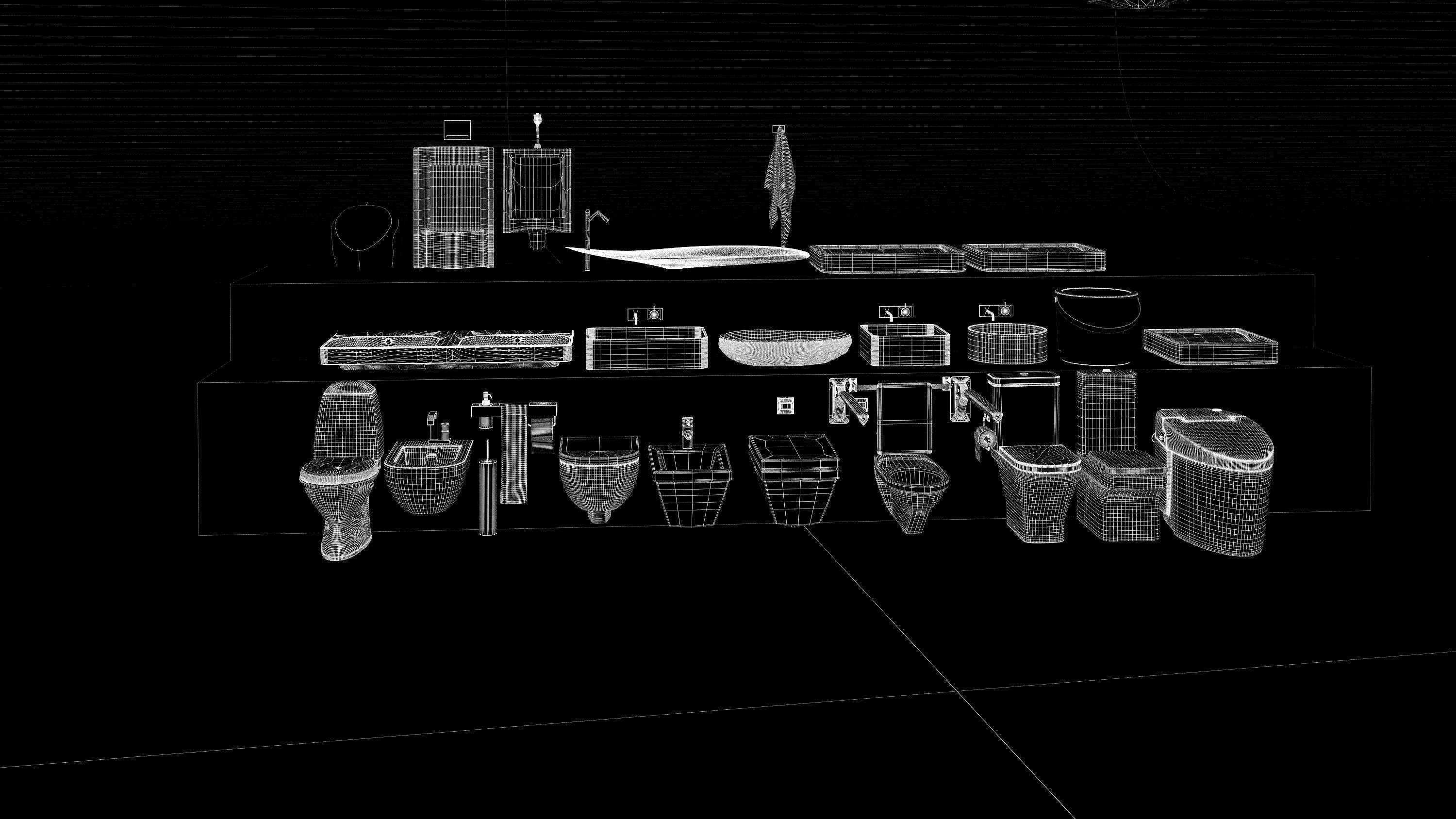 Render ready vray Toilet commodo 3d model  3D model_22