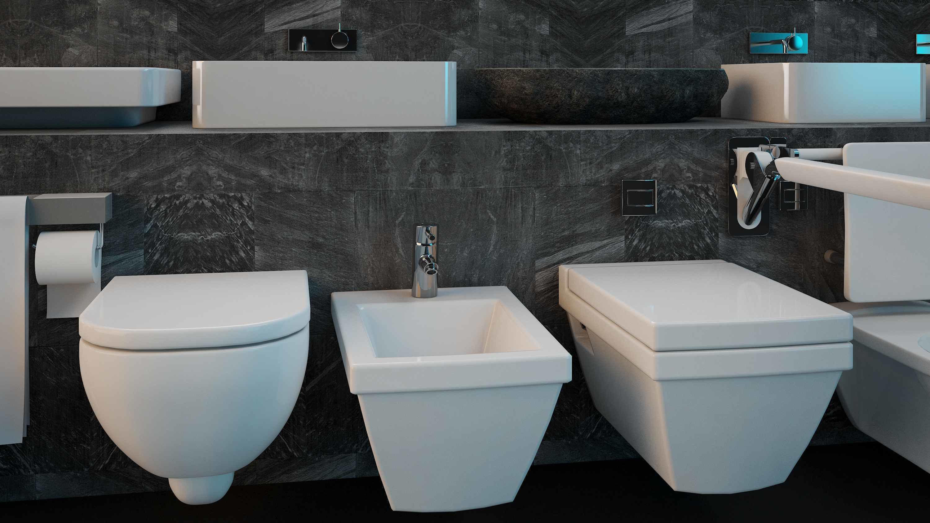 Render ready vray Toilet commodo 3d model  3D model_3