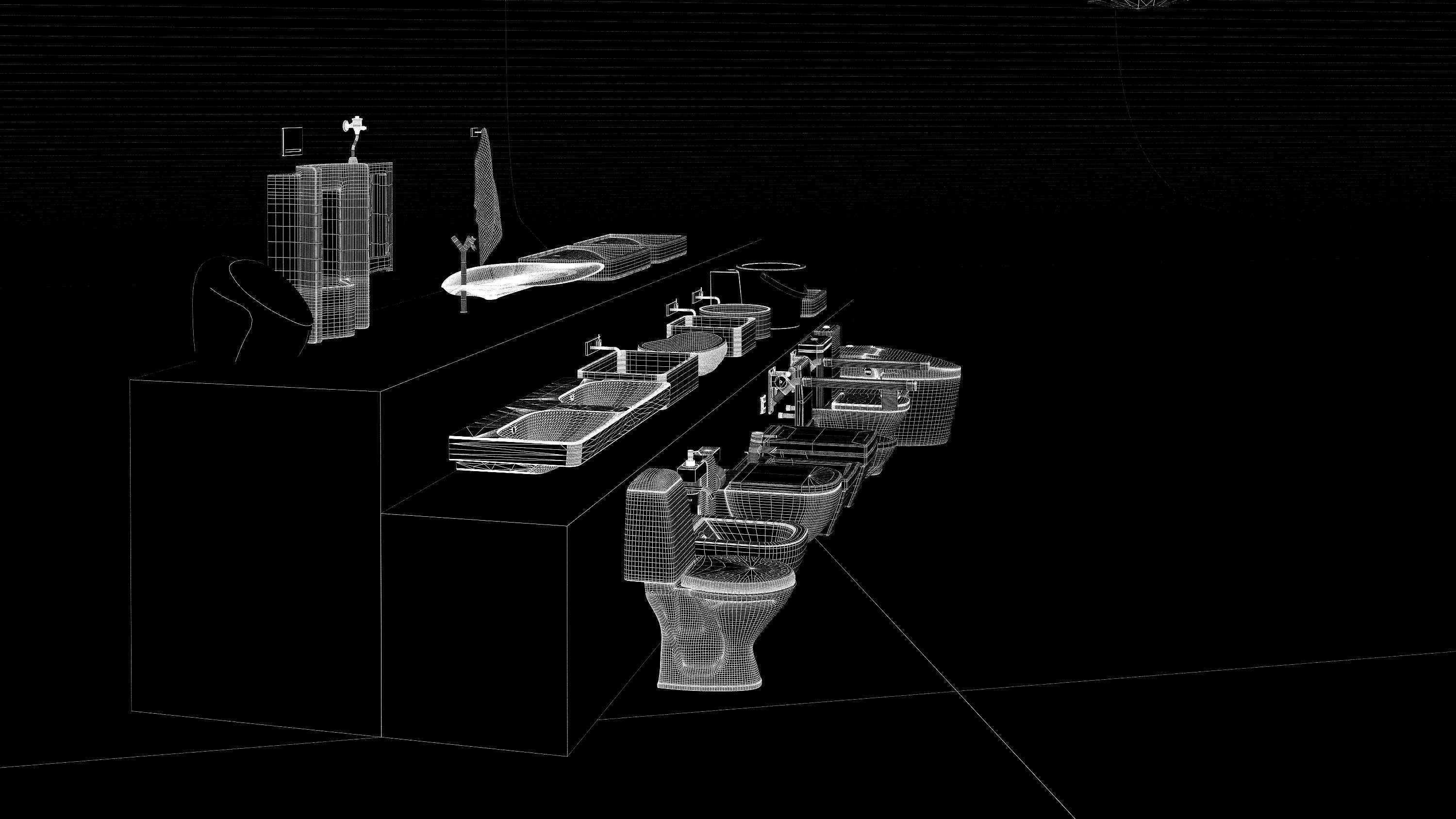 Render ready vray Toilet commodo 3d model  3D model_10