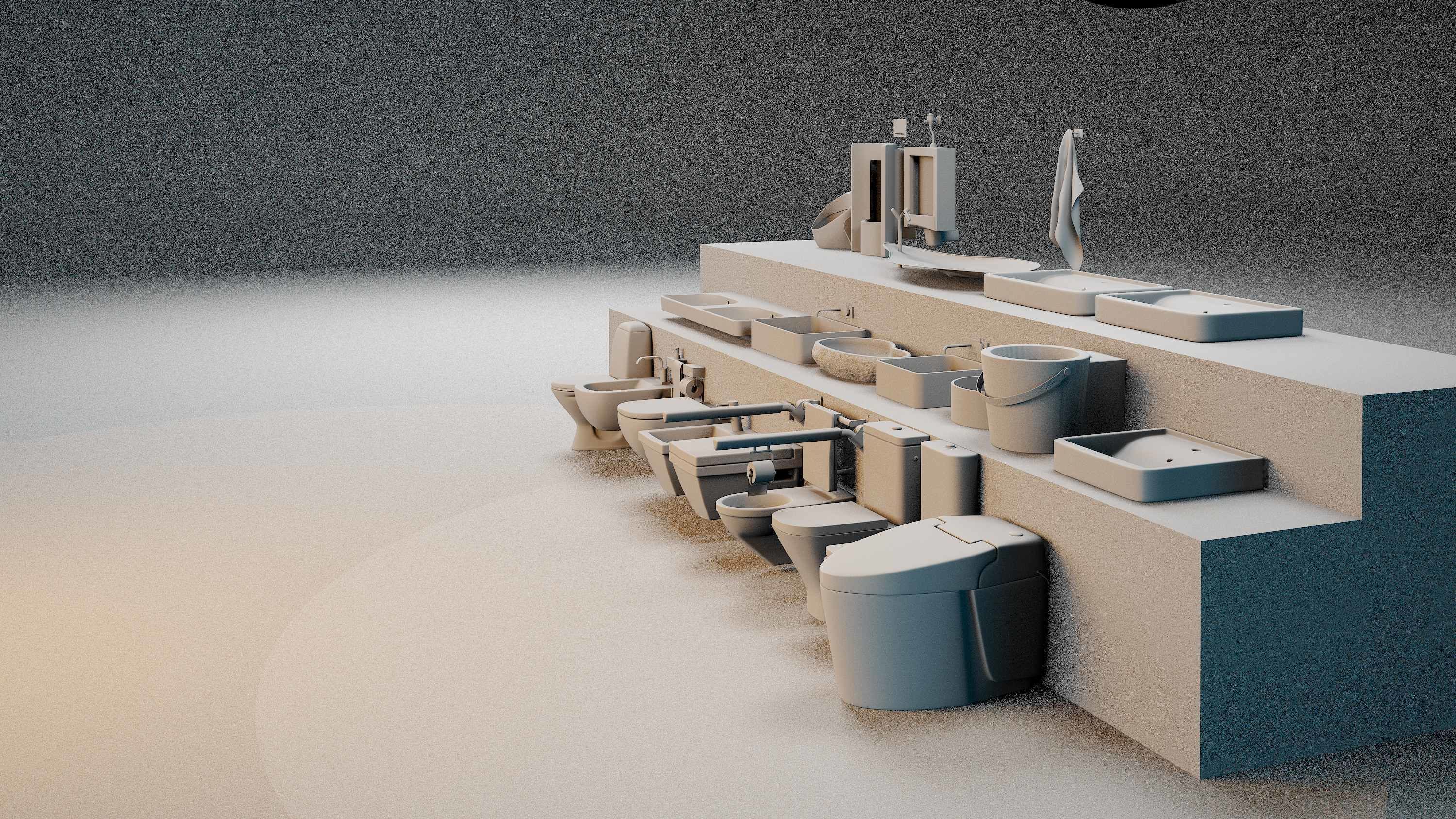 Render ready vray Toilet commodo 3d model  3D model_17