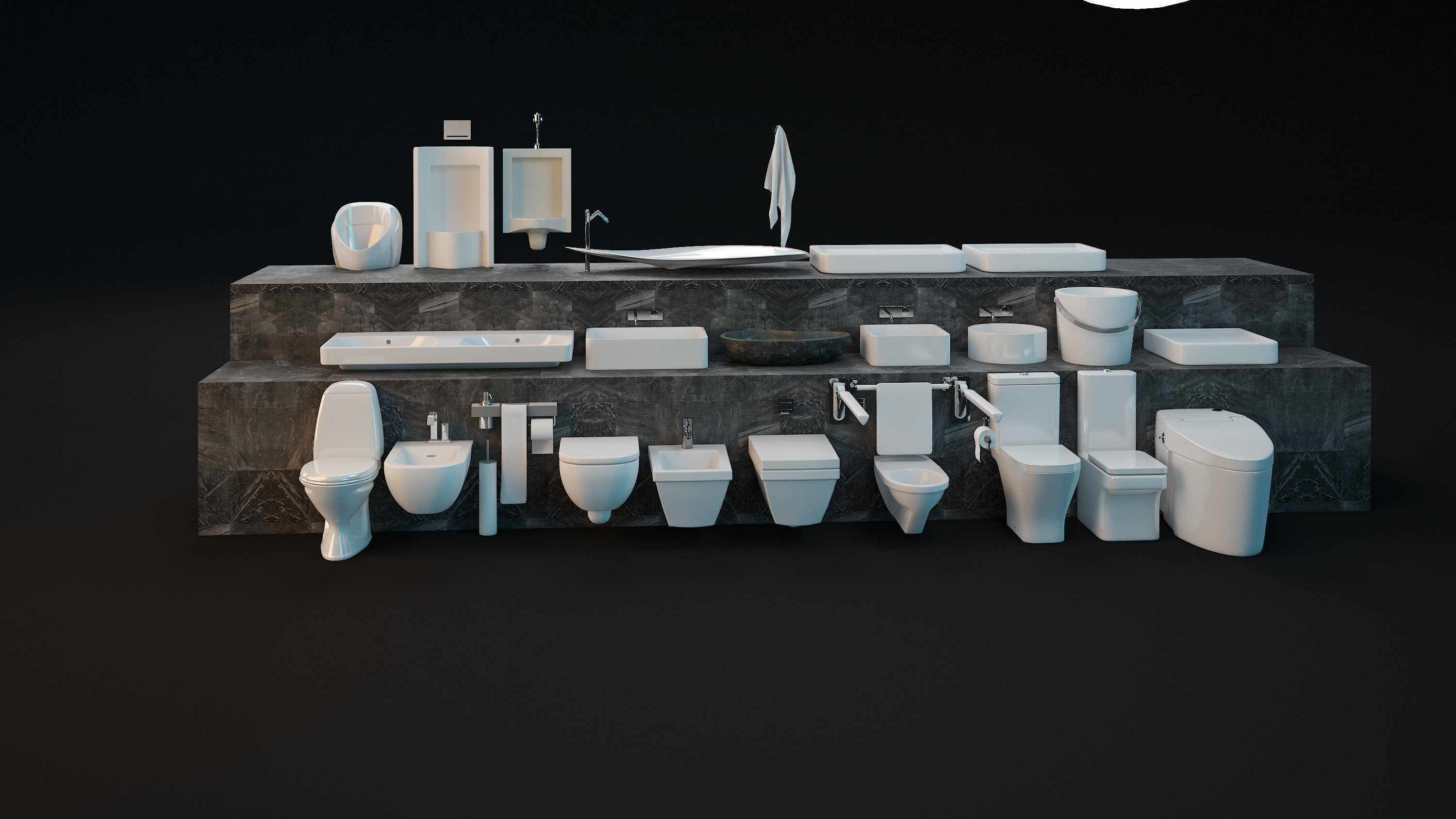 Render ready vray Toilet commodo 3d model  3D model_21