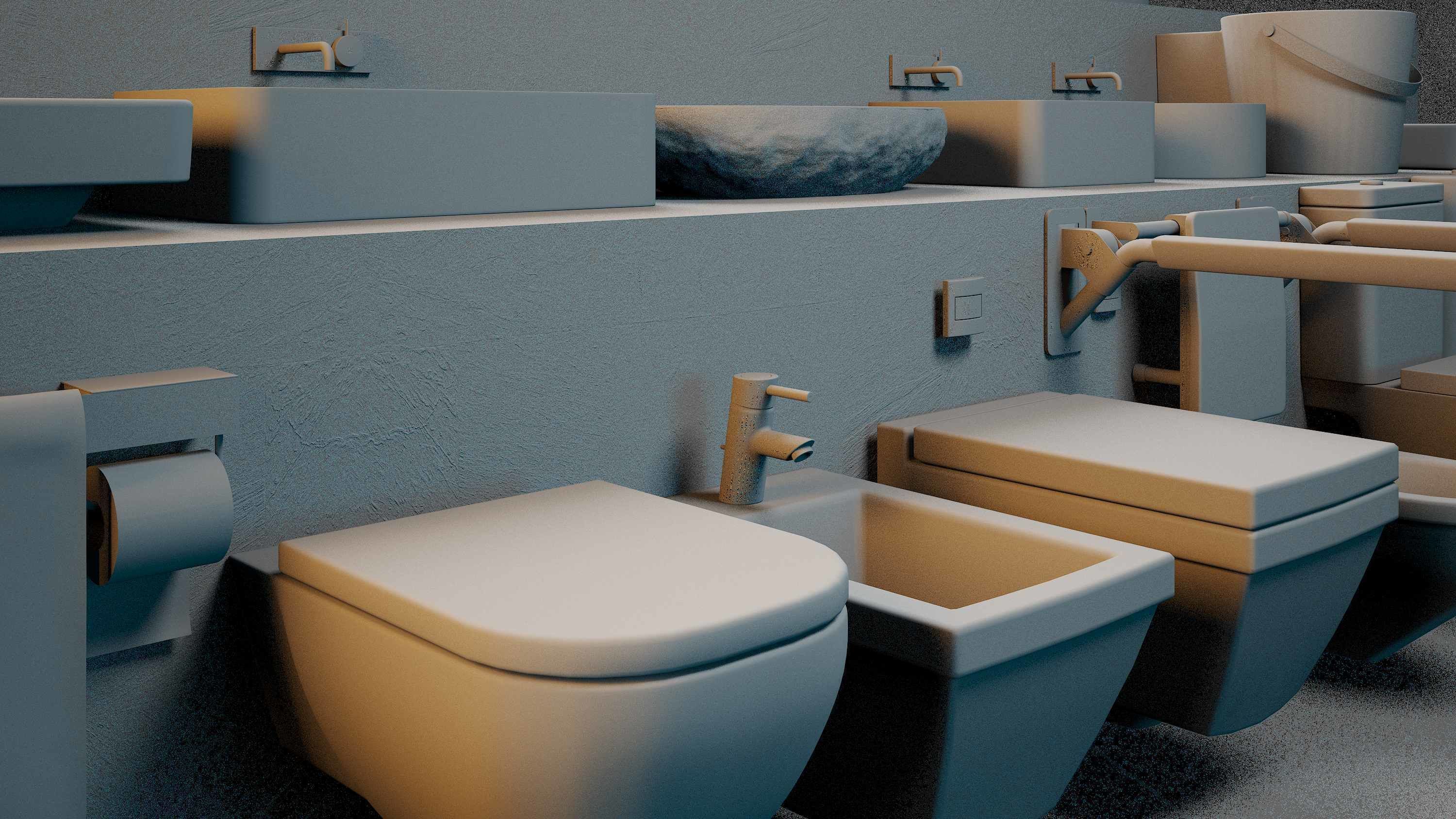 Render ready vray Toilet commodo 3d model  3D model_2