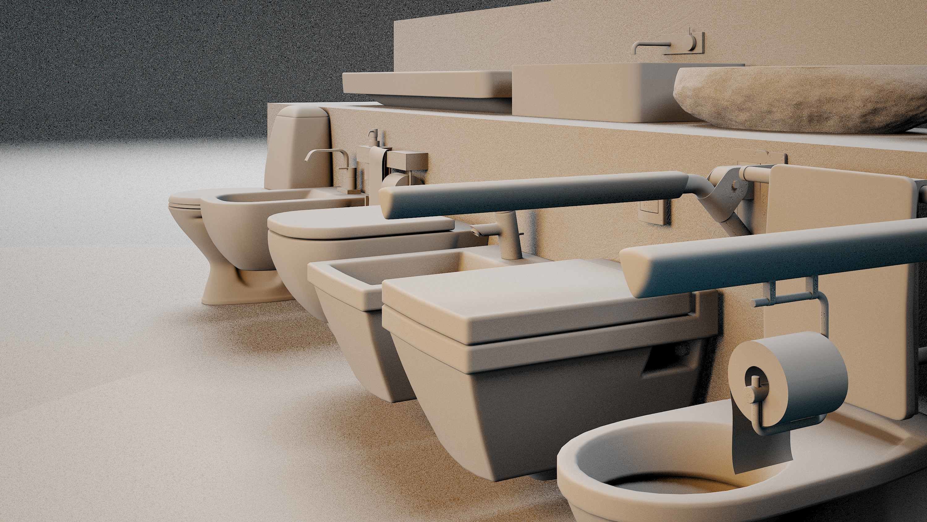 Render ready vray Toilet commodo 3d model  3D model_14